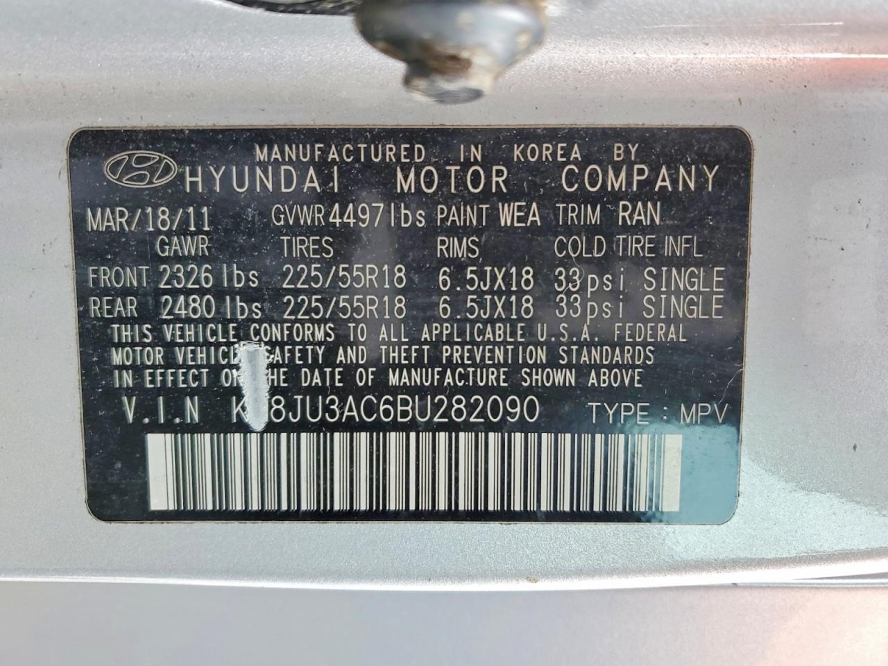 2011 Hyundai Tucson Limited Silver vin: KM8JU3AC6BU282090