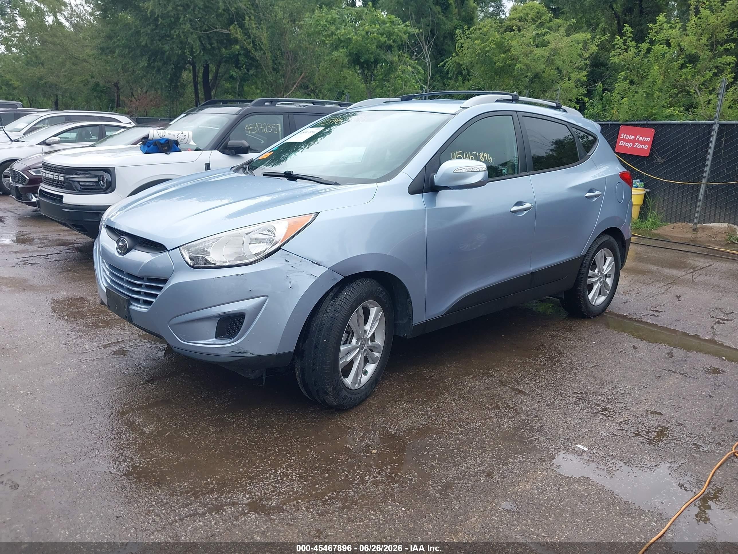 2012 Hyundai Tucson Gls Light Blue vin: KM8JU3AC6CU337087