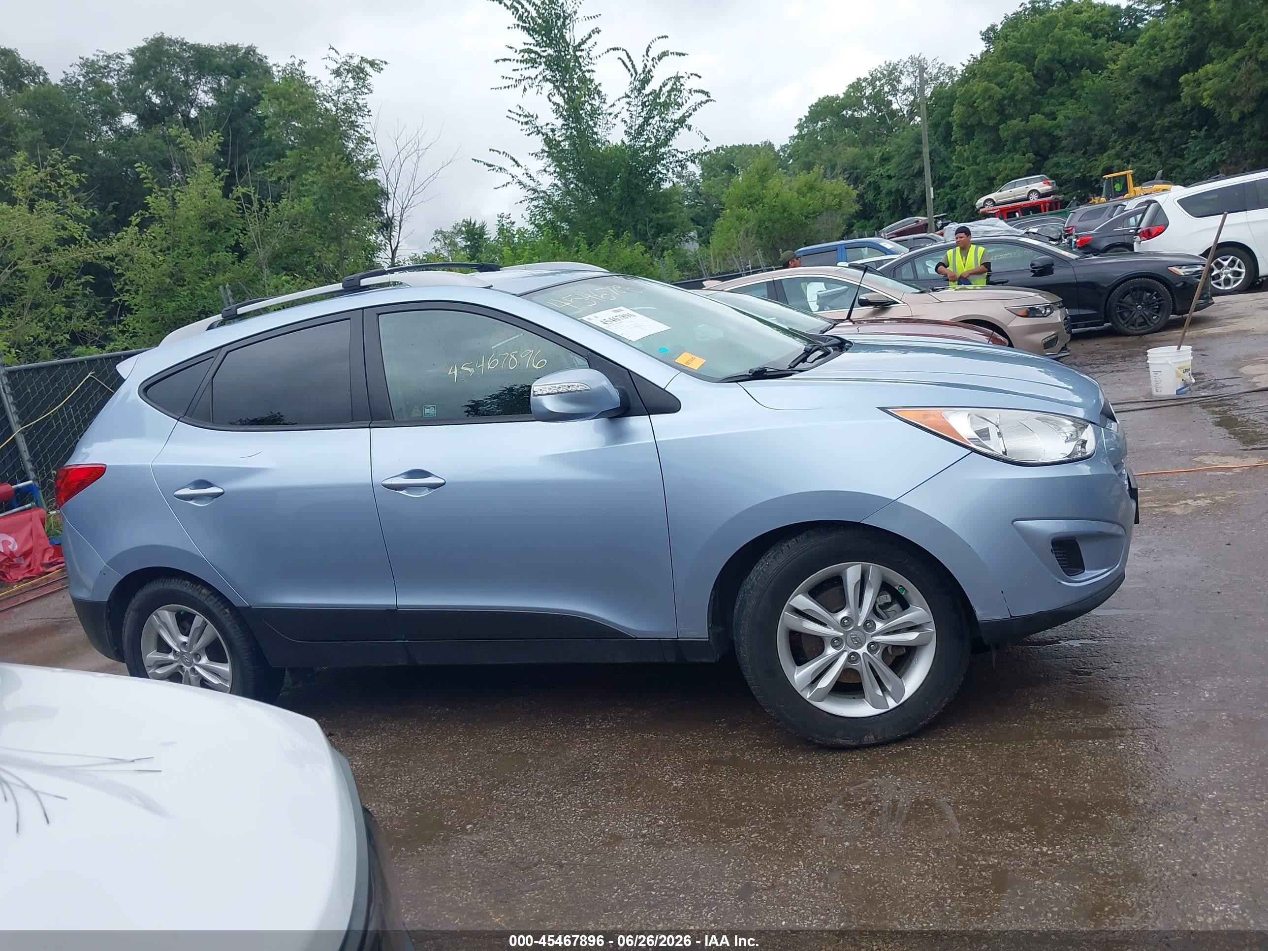2012 Hyundai Tucson Gls Light Blue vin: KM8JU3AC6CU337087