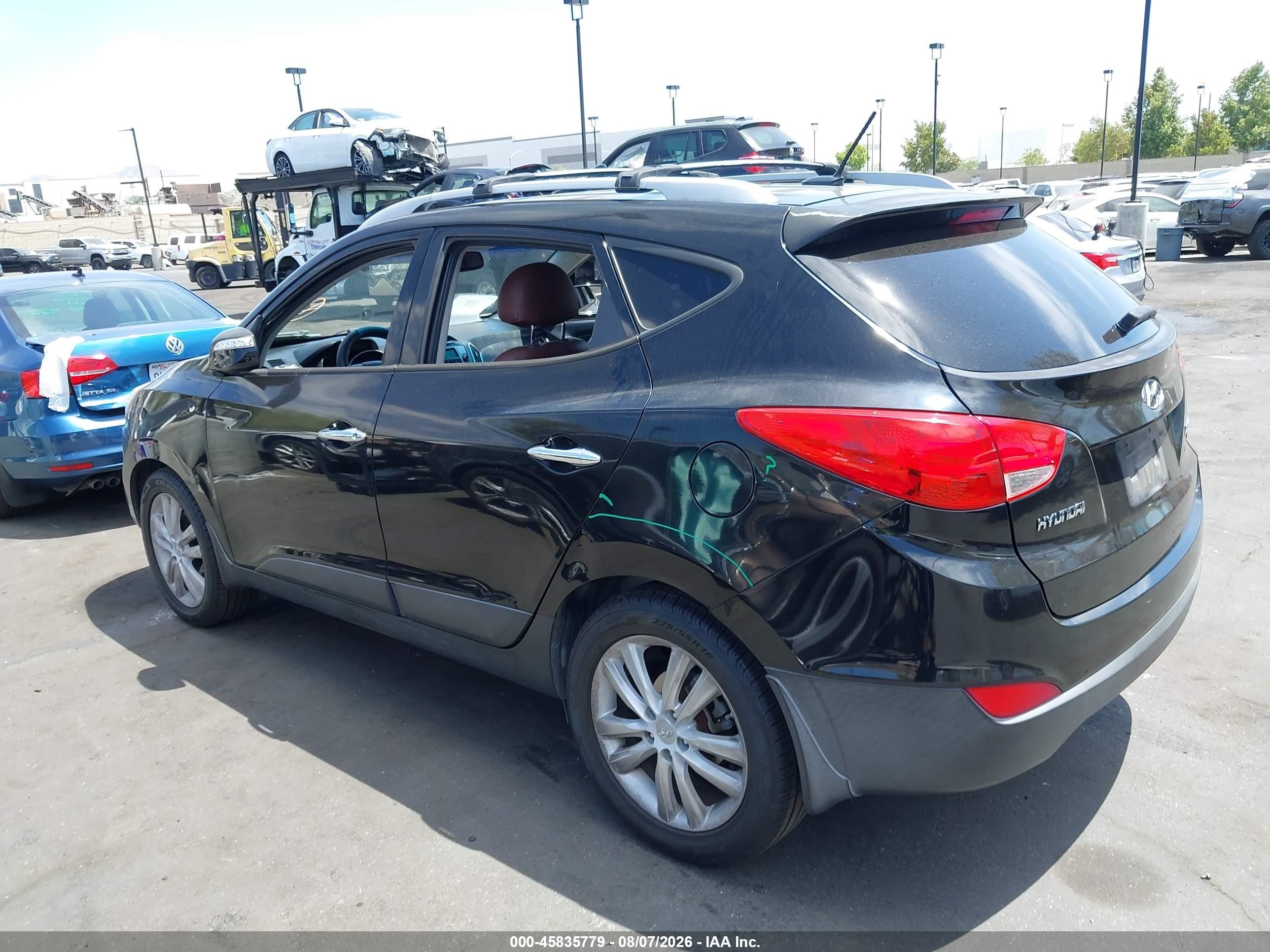 2012 Hyundai Tucson Limited Black vin: KM8JU3AC6CU360532