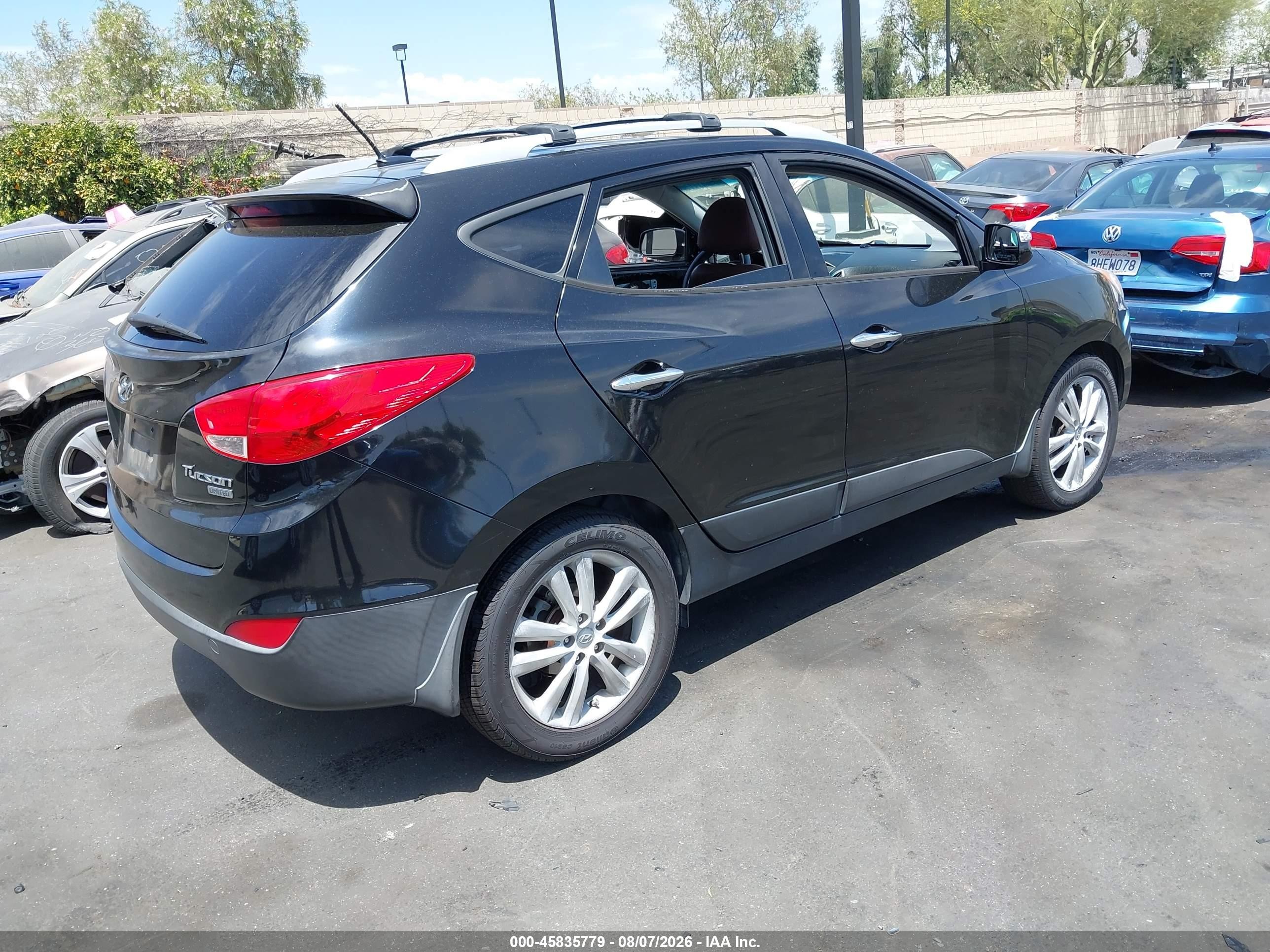 2012 Hyundai Tucson Limited Black vin: KM8JU3AC6CU360532