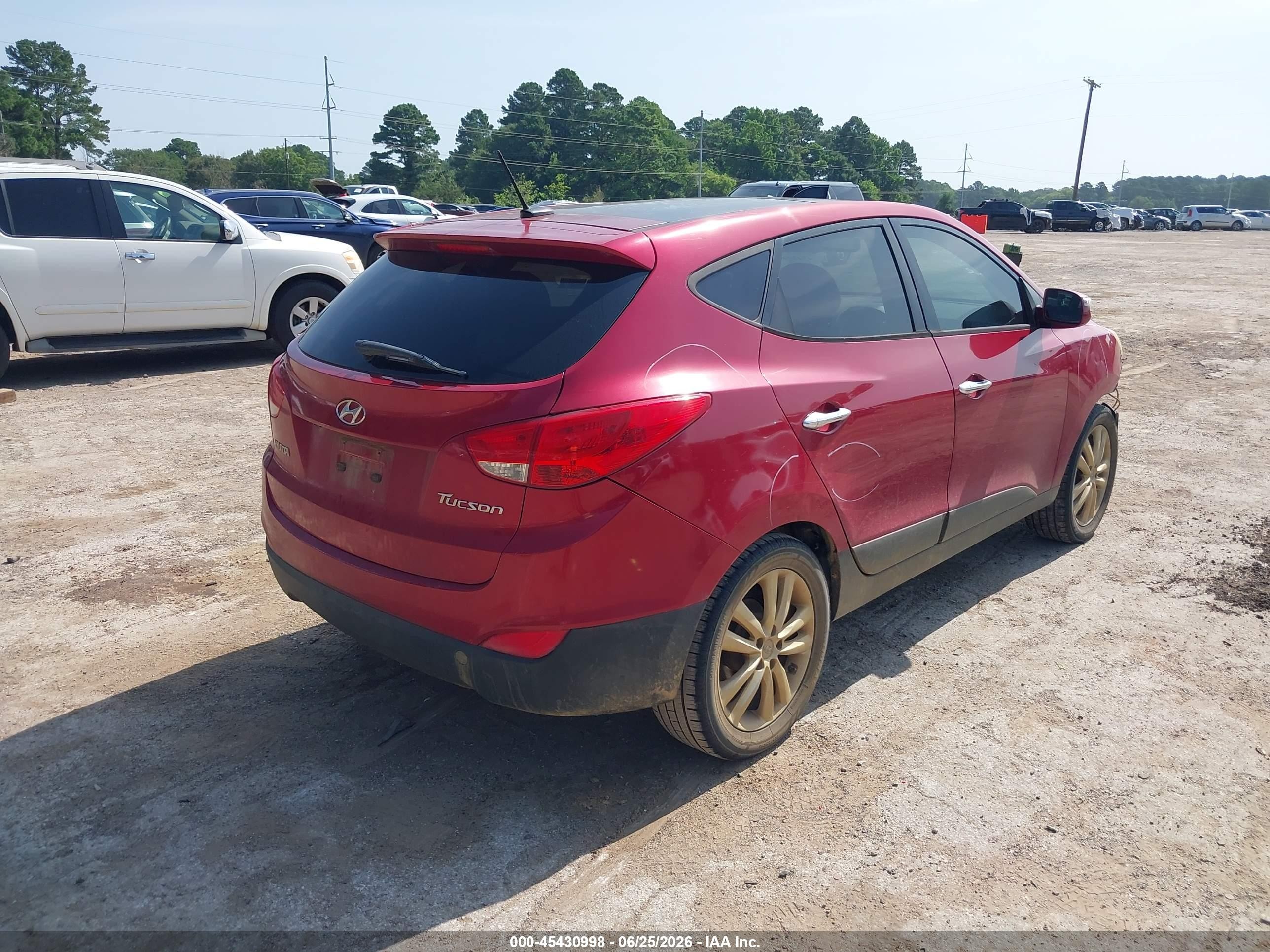 2012 Hyundai Tucson Limited Burgundy vin: KM8JU3AC6CU499849