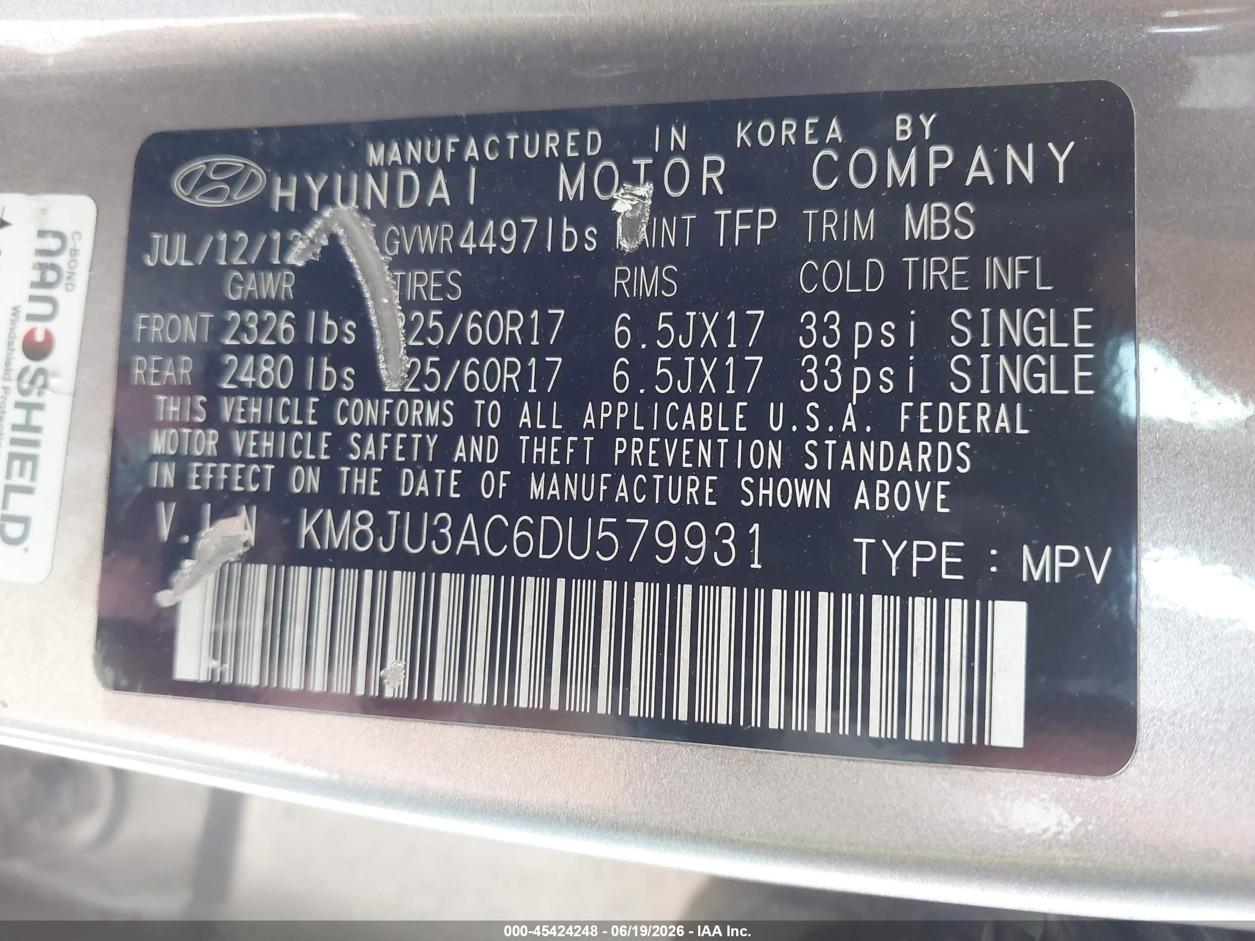 2013 Hyundai Tucson Gls Коричневый vin: KM8JU3AC6DU579931
