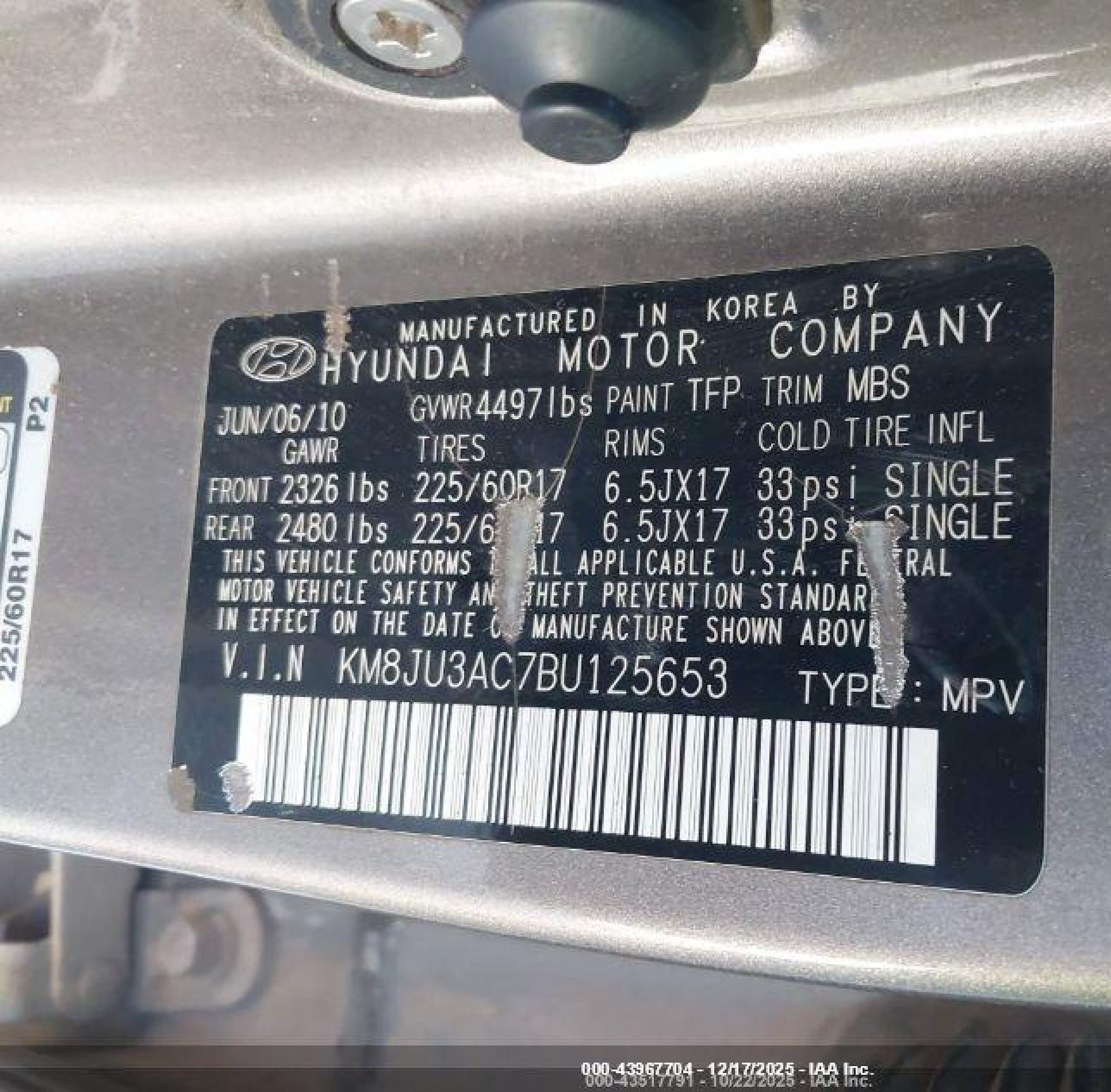 2011 Hyundai Tucson Gls Gray vin: KM8JU3AC7BU125653