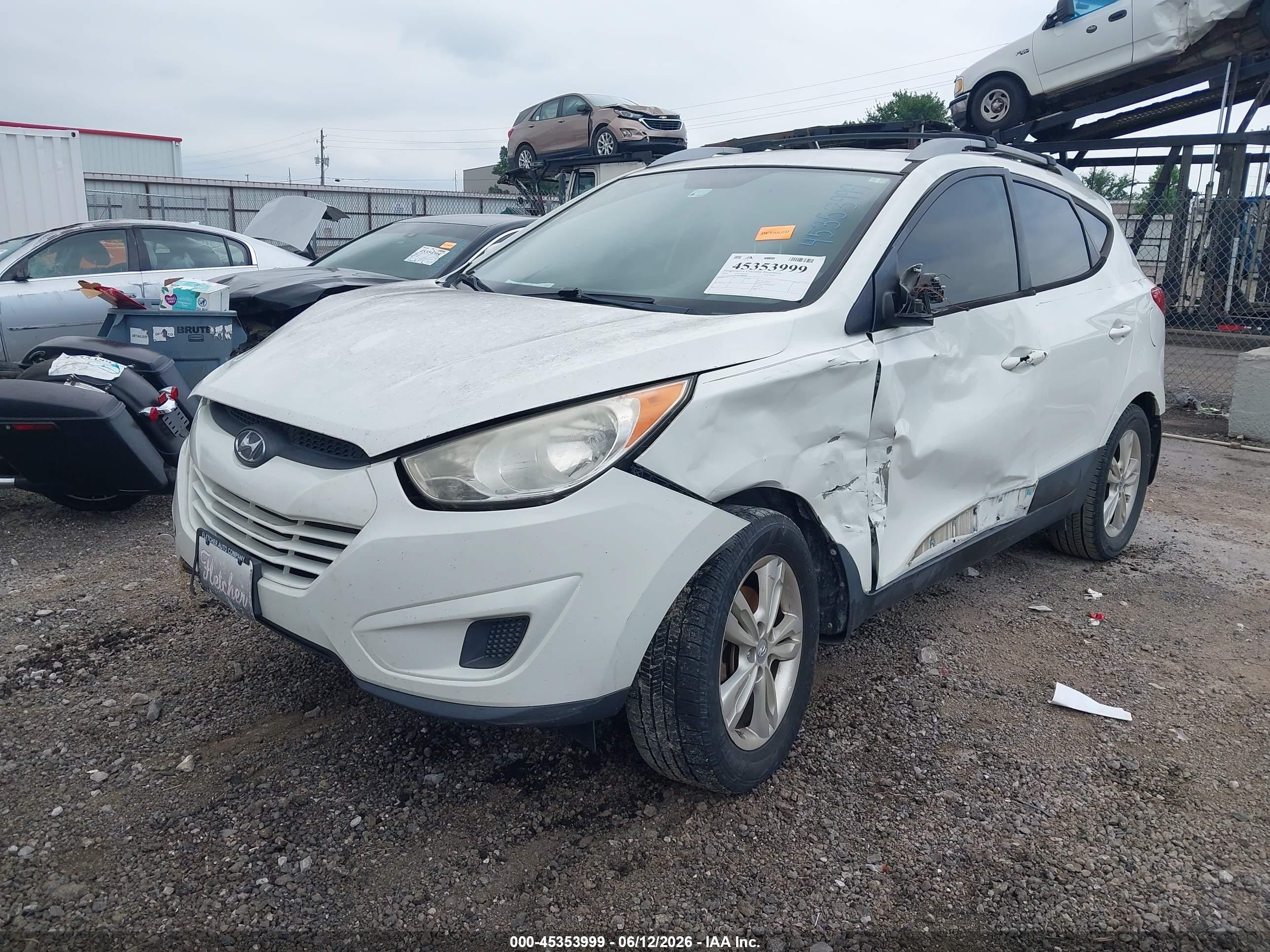2012 Hyundai Tucson Gls White vin: KM8JU3AC7CU489038