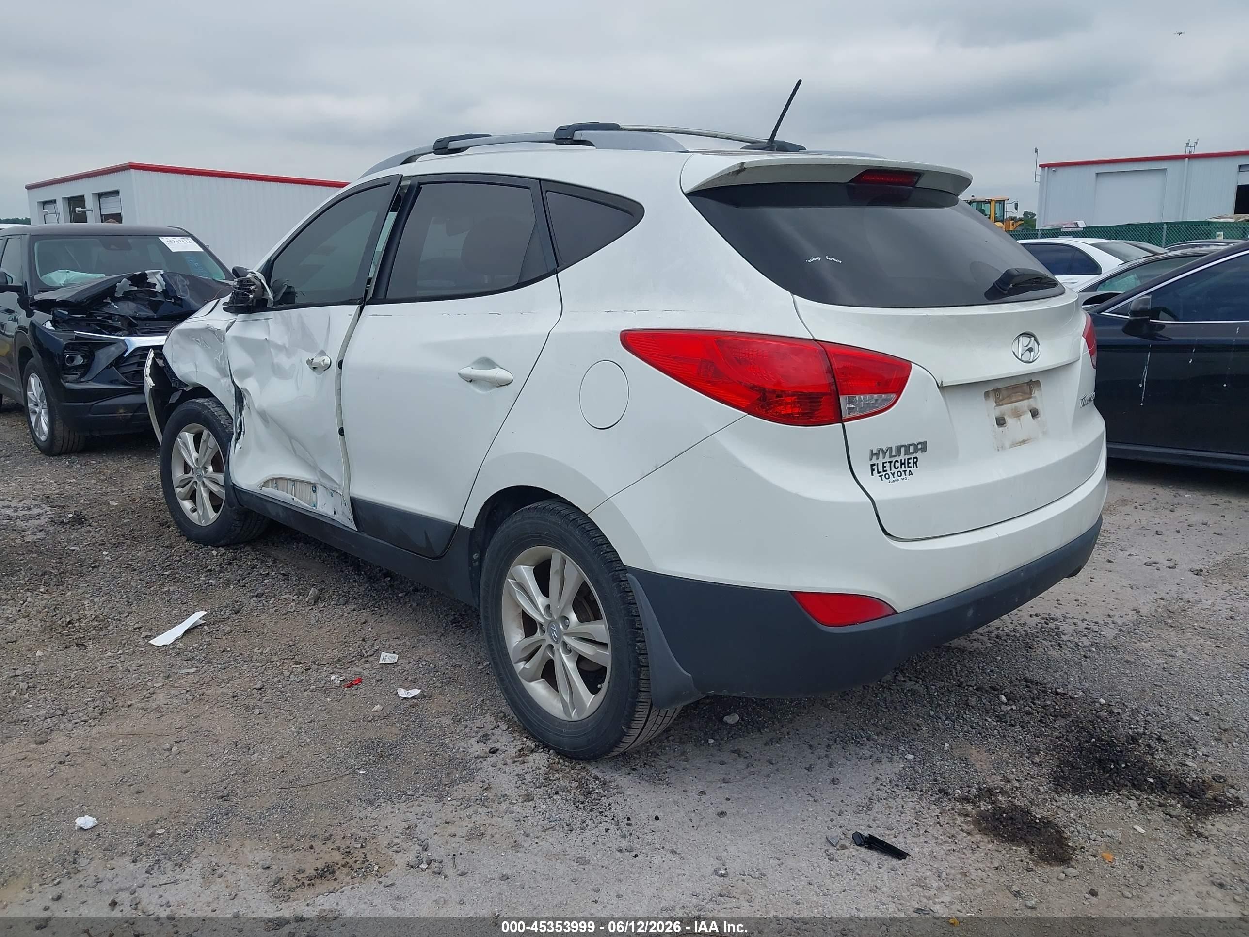 2012 Hyundai Tucson Gls White vin: KM8JU3AC7CU489038