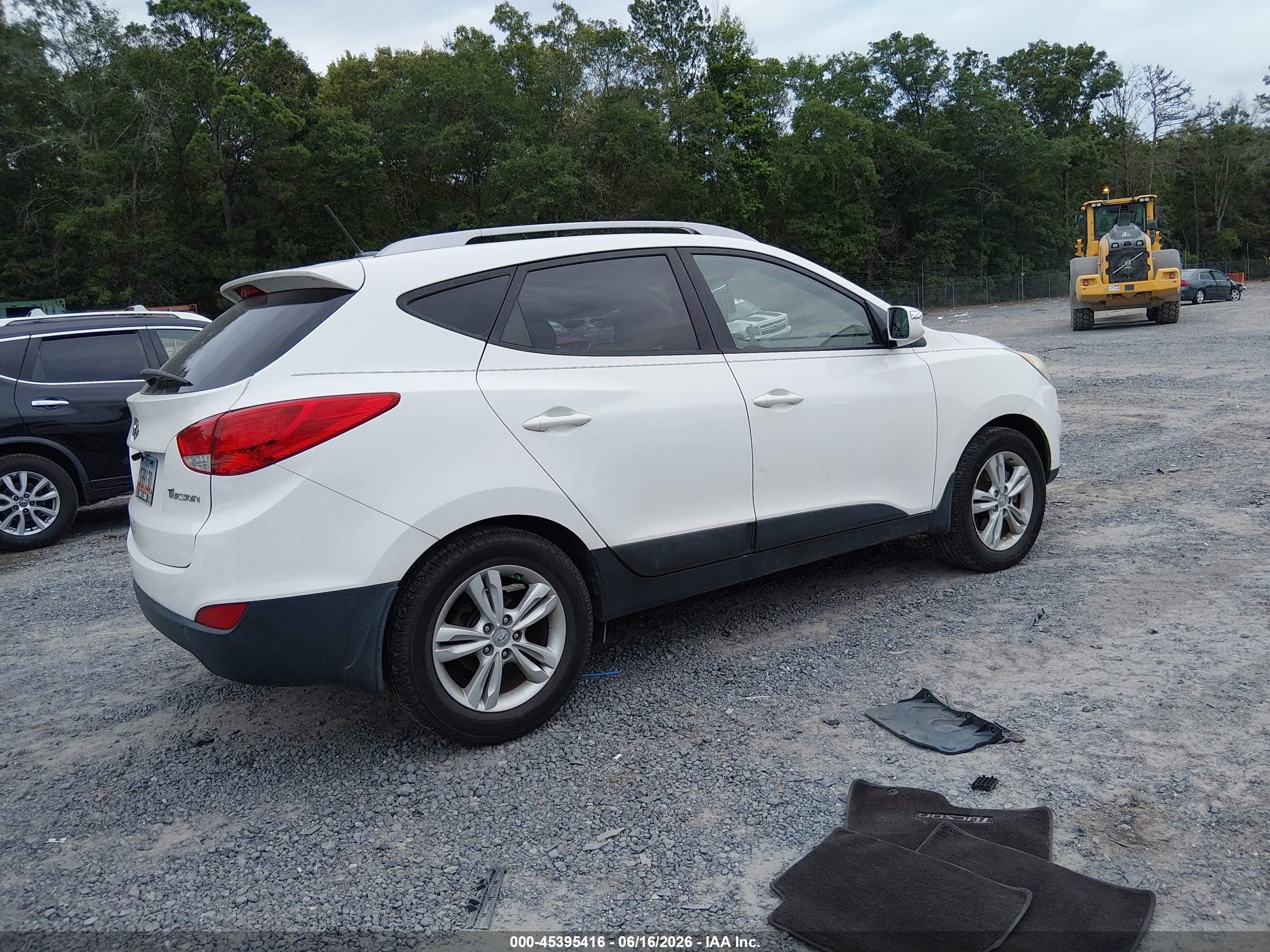 2013 Hyundai Tucson Gls White vin: KM8JU3AC7DU725589