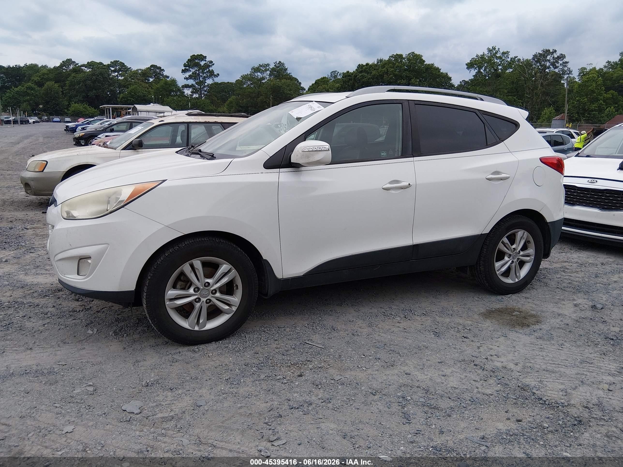 2013 Hyundai Tucson Gls White vin: KM8JU3AC7DU725589