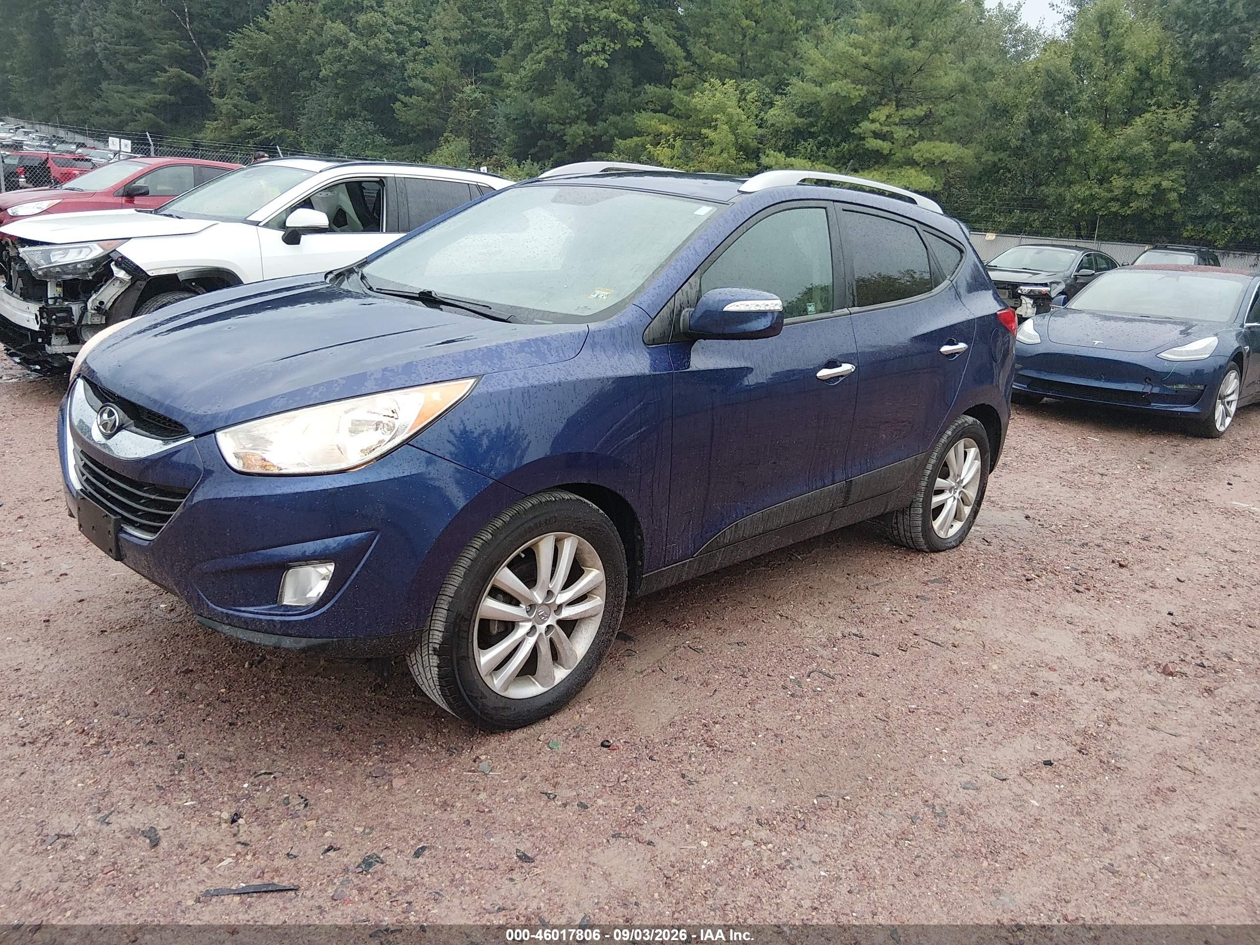 2011 Hyundai Tucson Limited Синий vin: KM8JU3AC8BU294953