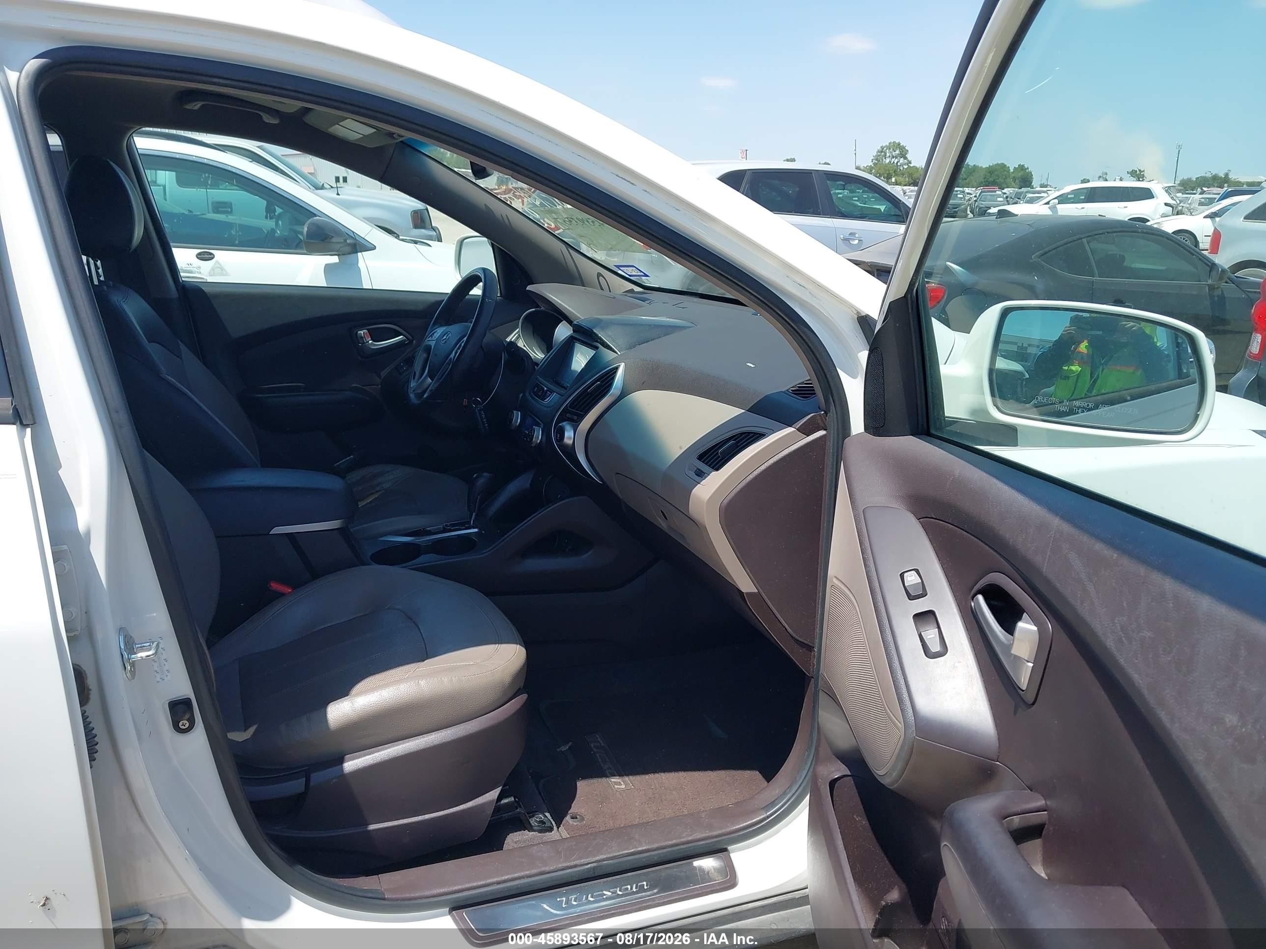 2013 Hyundai Tucson Limited White vin: KM8JU3AC8DU683093