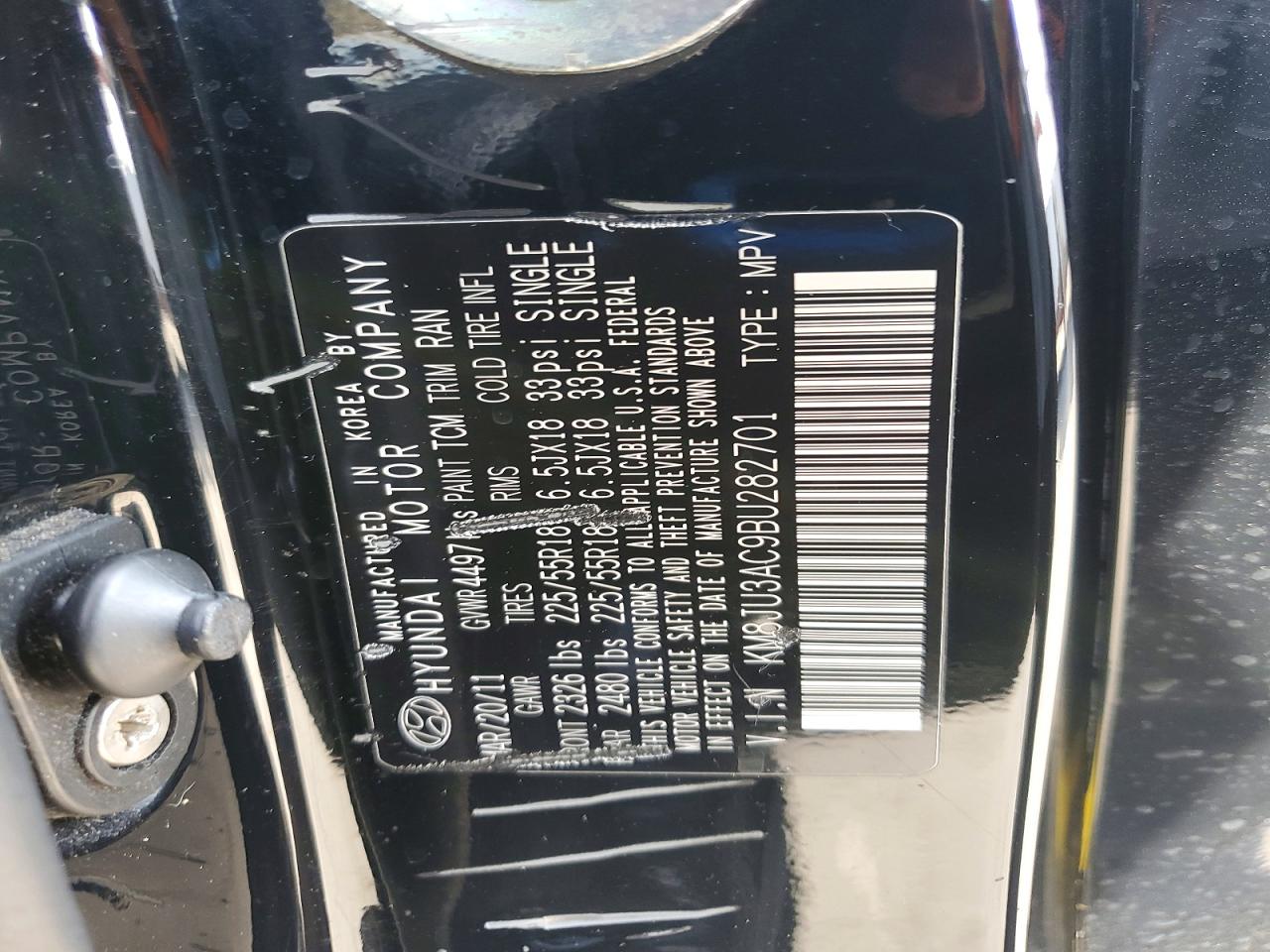2011 Hyundai Tucson Limited Black vin: KM8JU3AC9BU282701