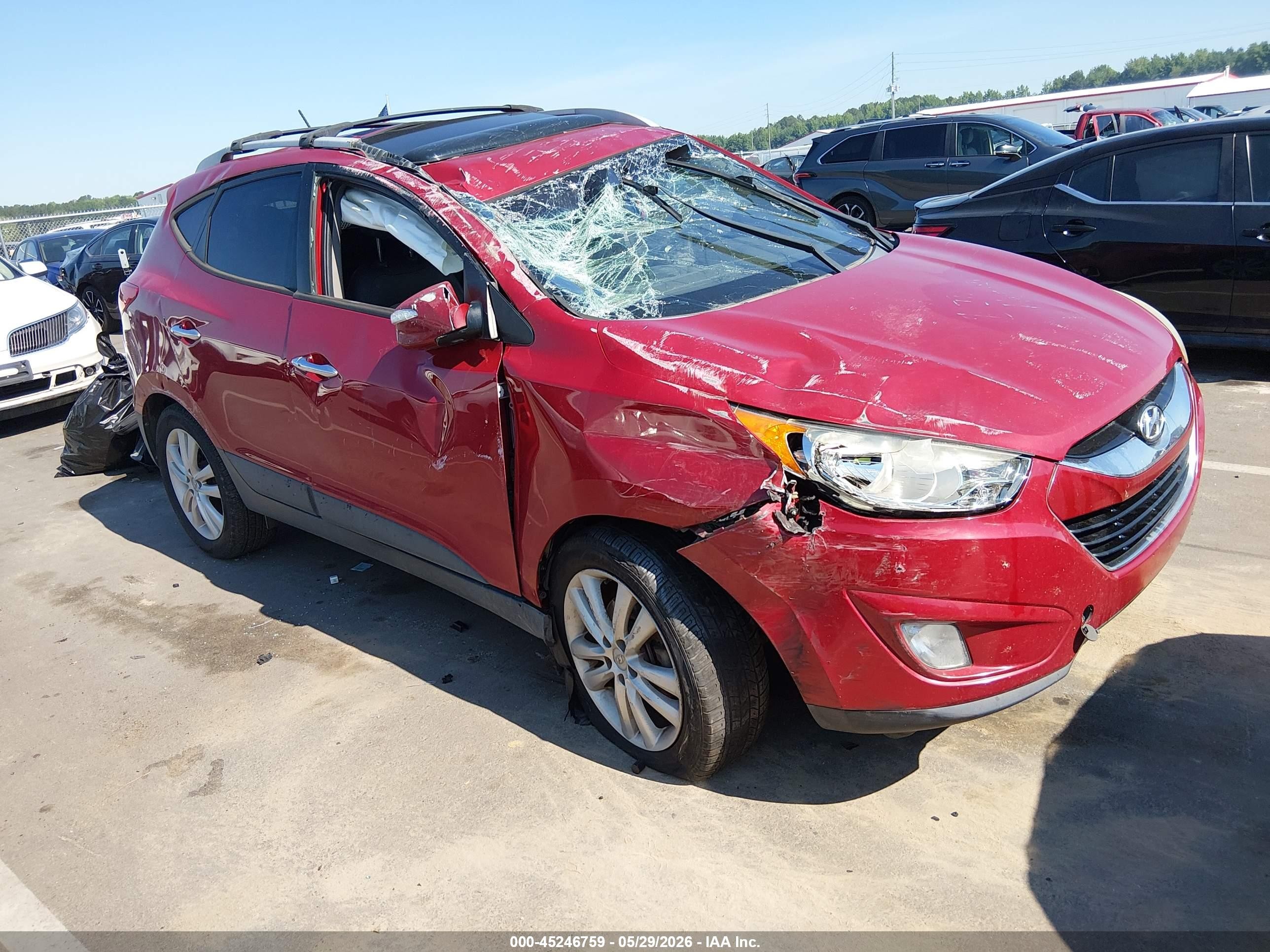 2013 Hyundai Tucson Limited Красный vin: KM8JU3AC9DU548379