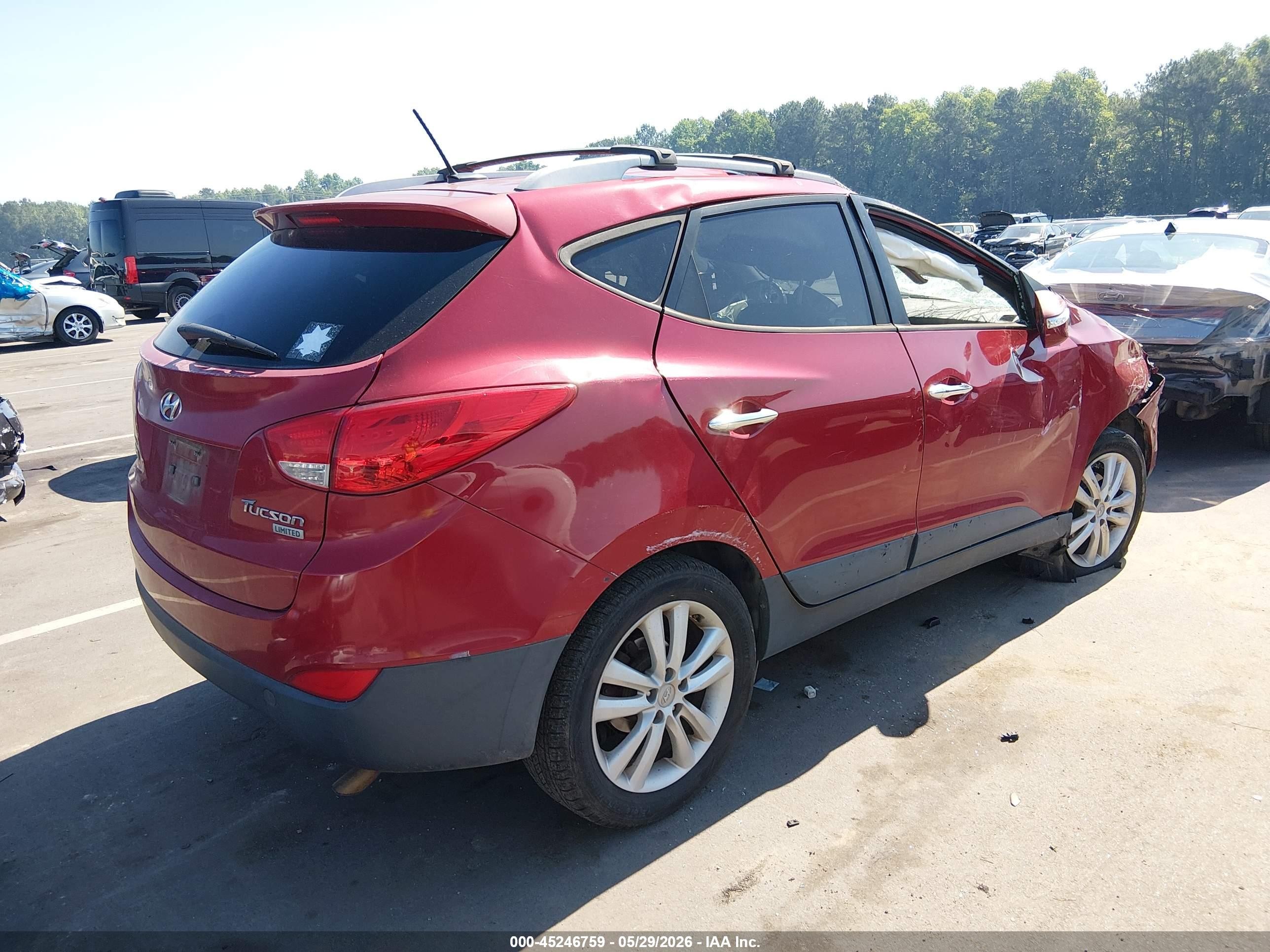 2013 Hyundai Tucson Limited Красный vin: KM8JU3AC9DU548379