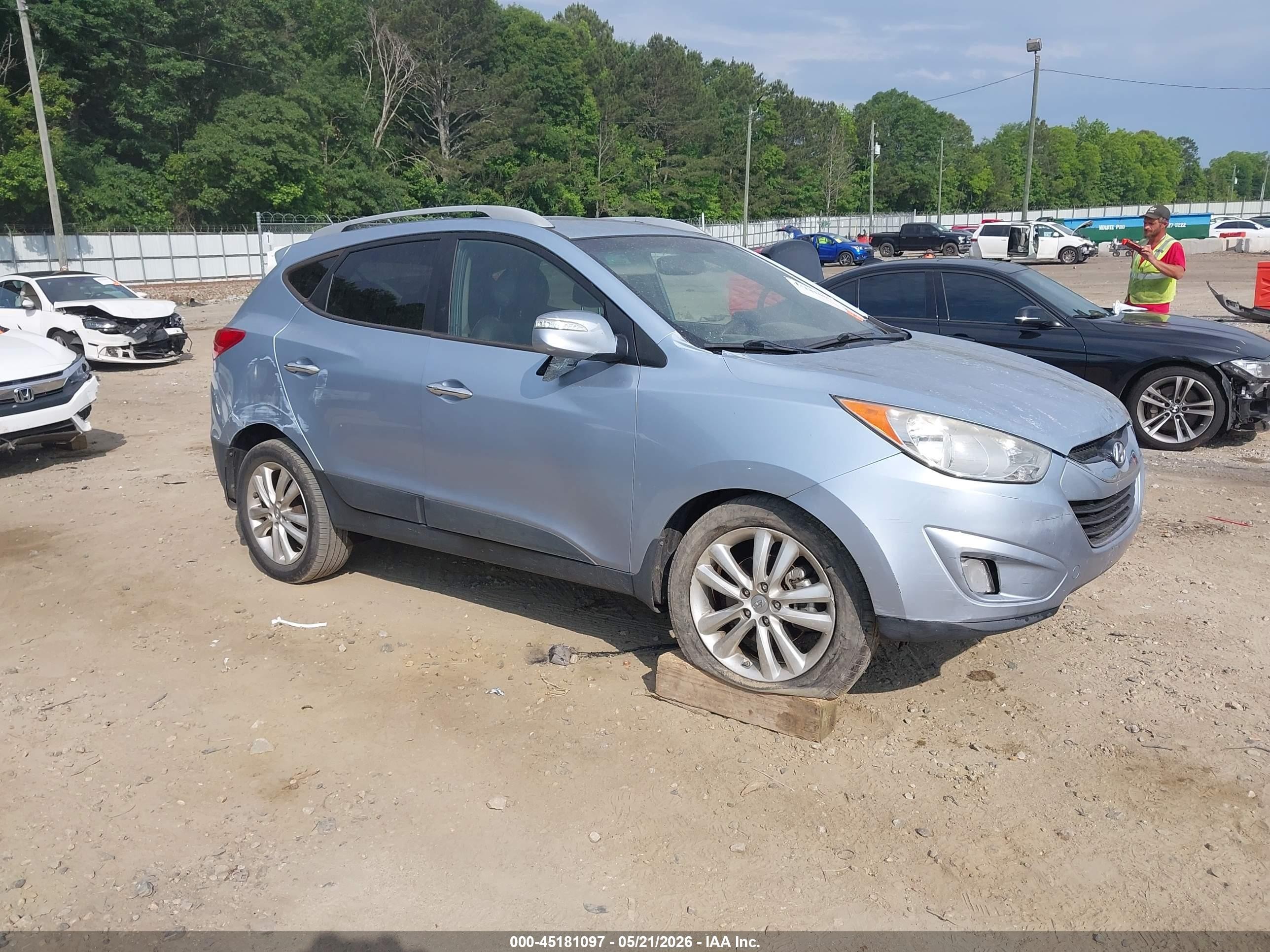 2013 Hyundai Tucson Limited Light Blue vin: KM8JU3AC9DU693860
