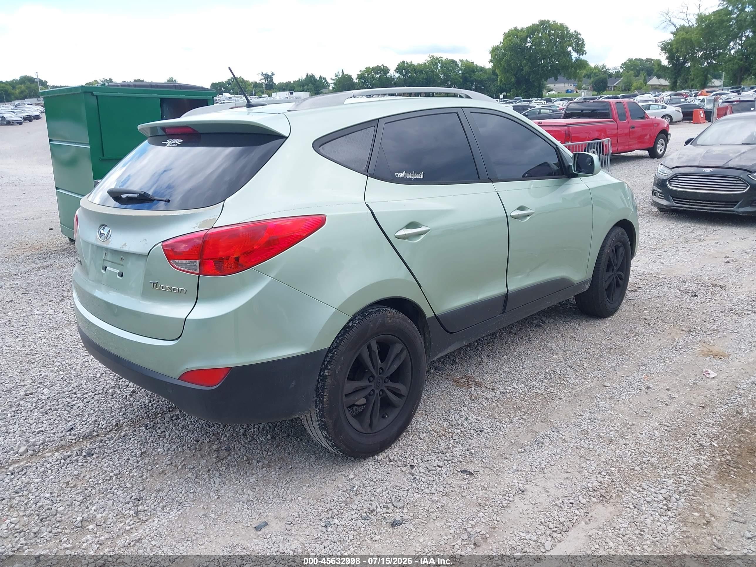 2011 Hyundai Tucson Gls Зеленый vin: KM8JU3ACXBU185796