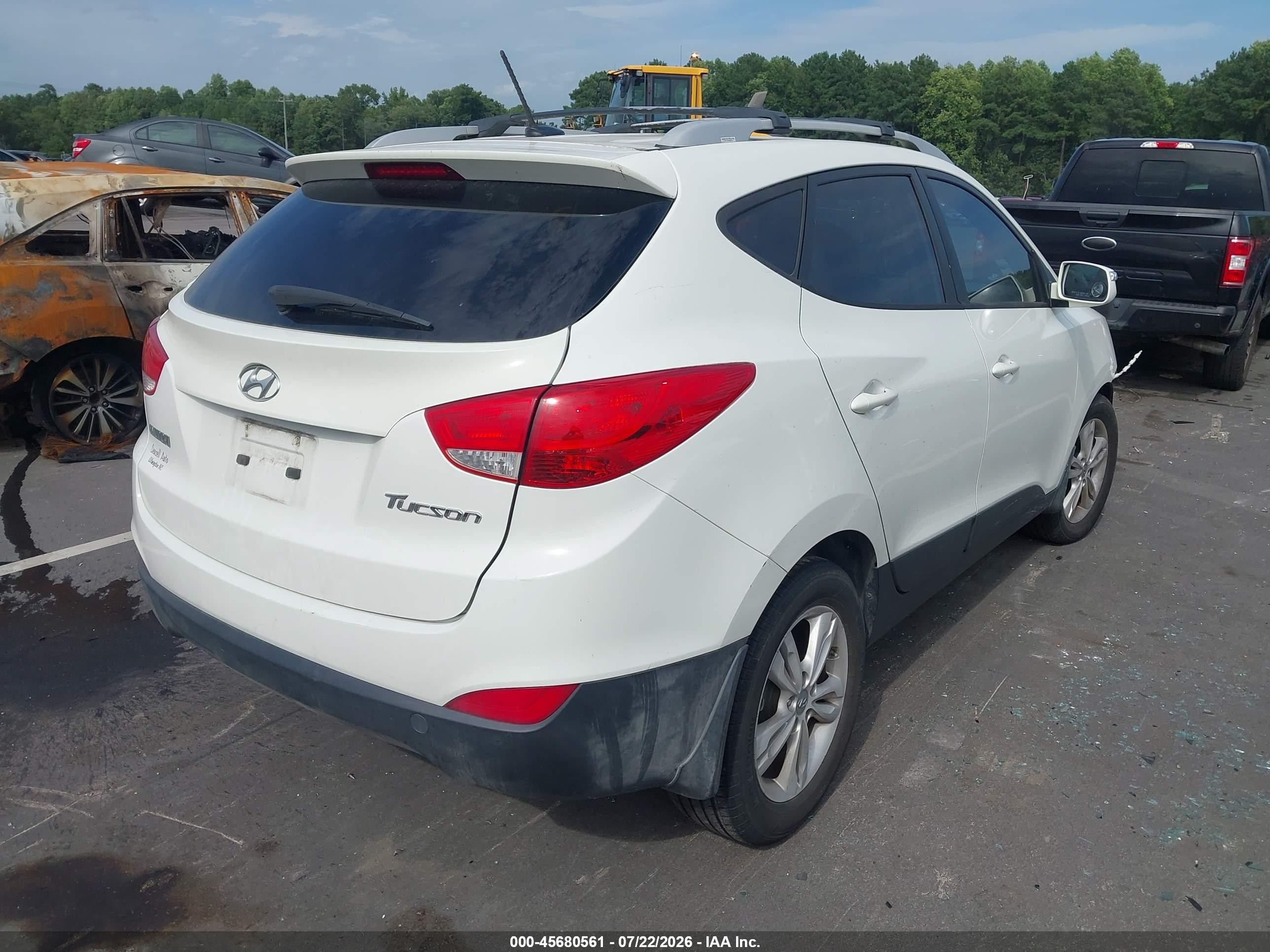 2012 Hyundai Tucson Gls White vin: KM8JU3ACXCU471214