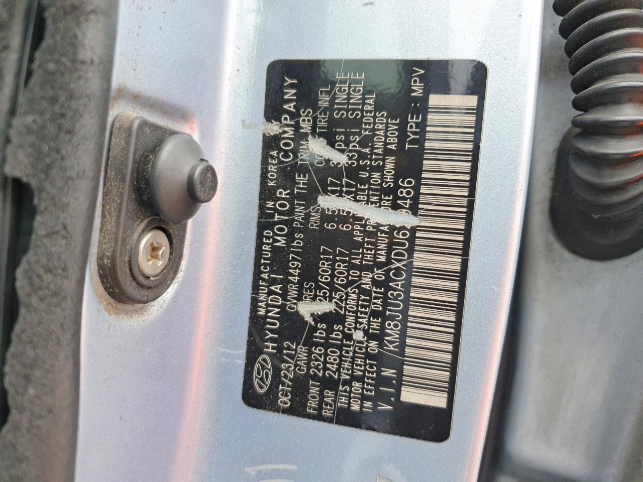2013 Hyundai Tucson Gls Синий vin: KM8JU3ACXDU629486