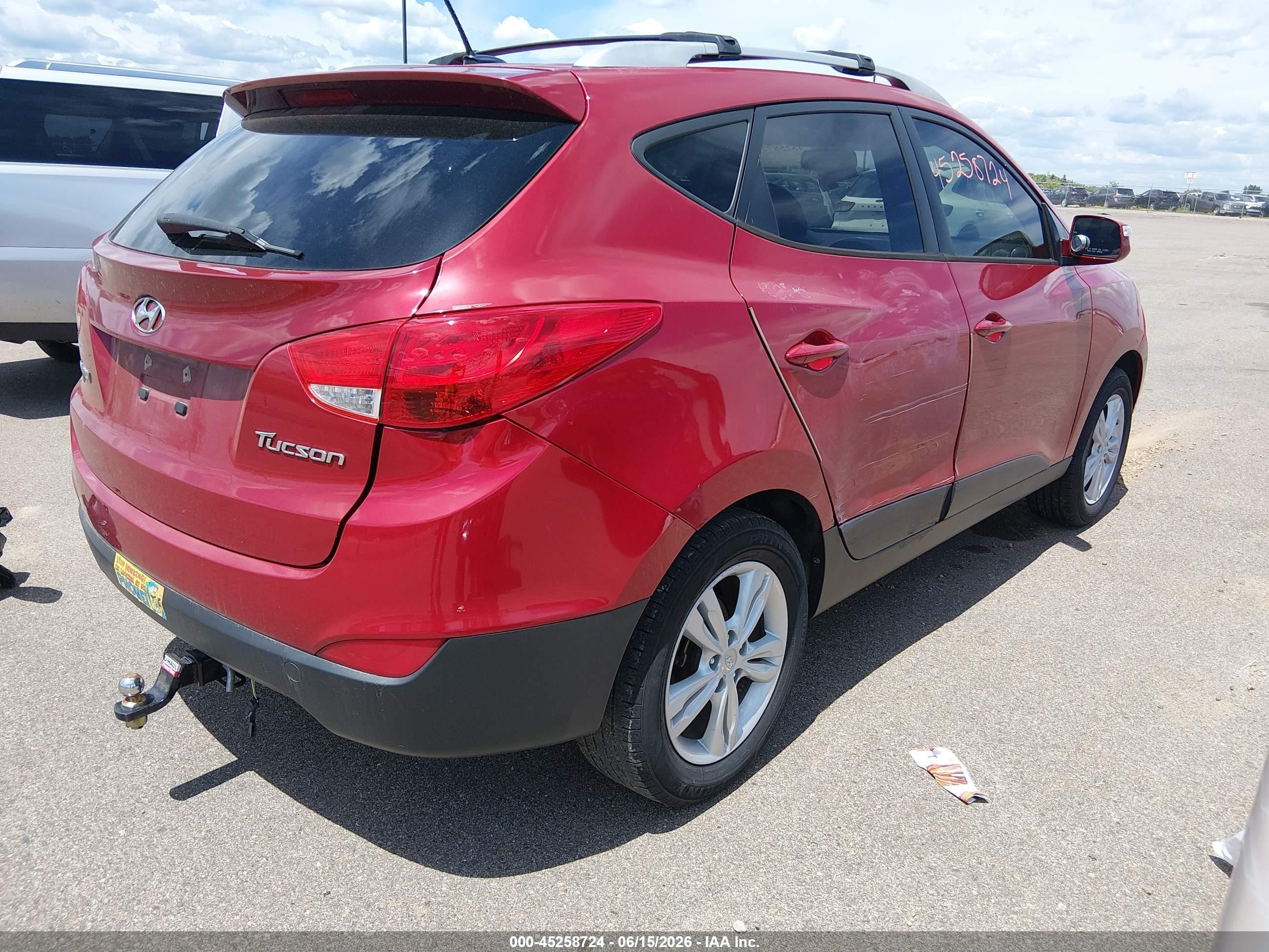 2013 Hyundai Tucson Gls Burgundy vin: KM8JU3ACXDU636129