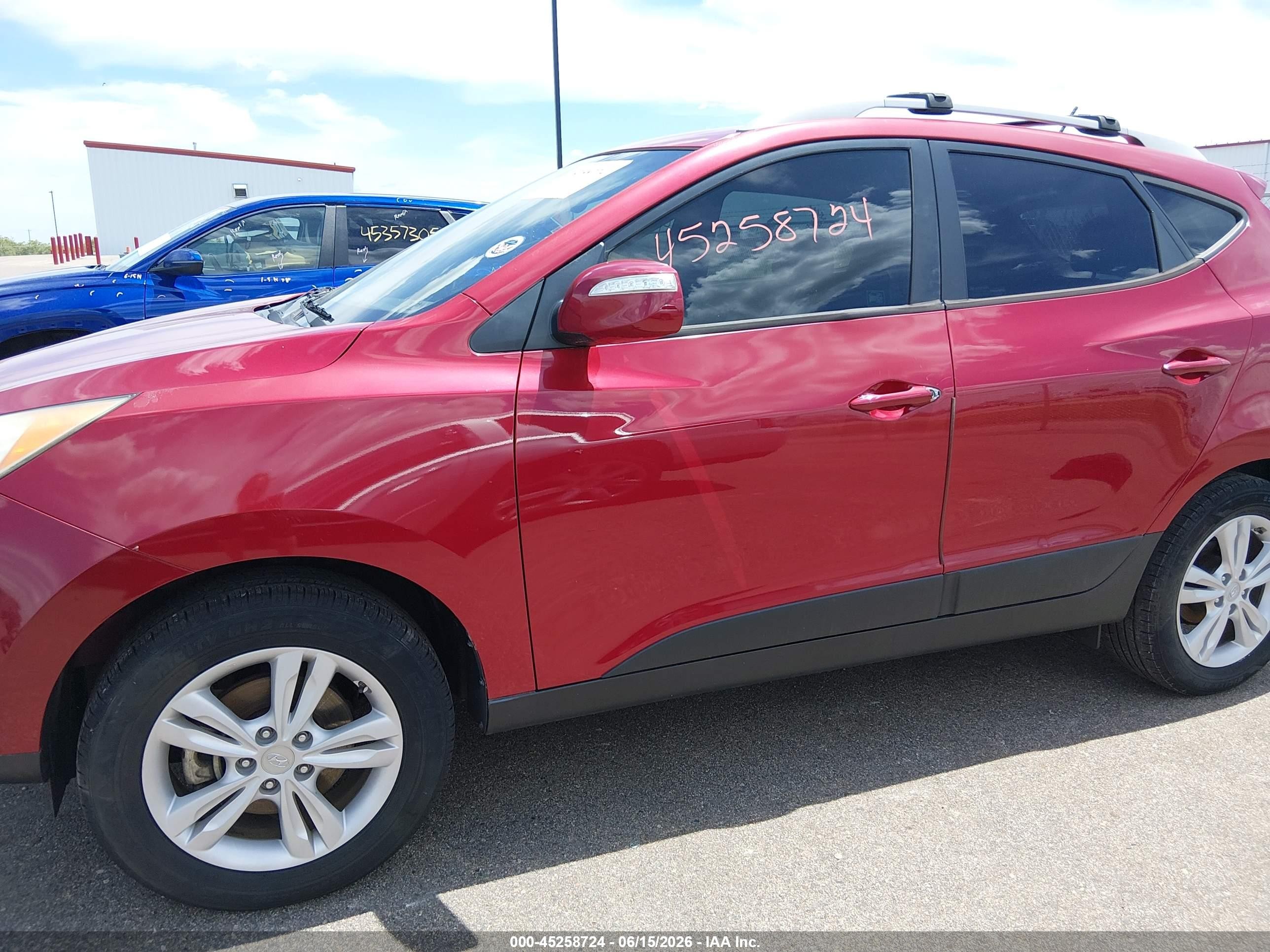 2013 Hyundai Tucson Gls Burgundy vin: KM8JU3ACXDU636129