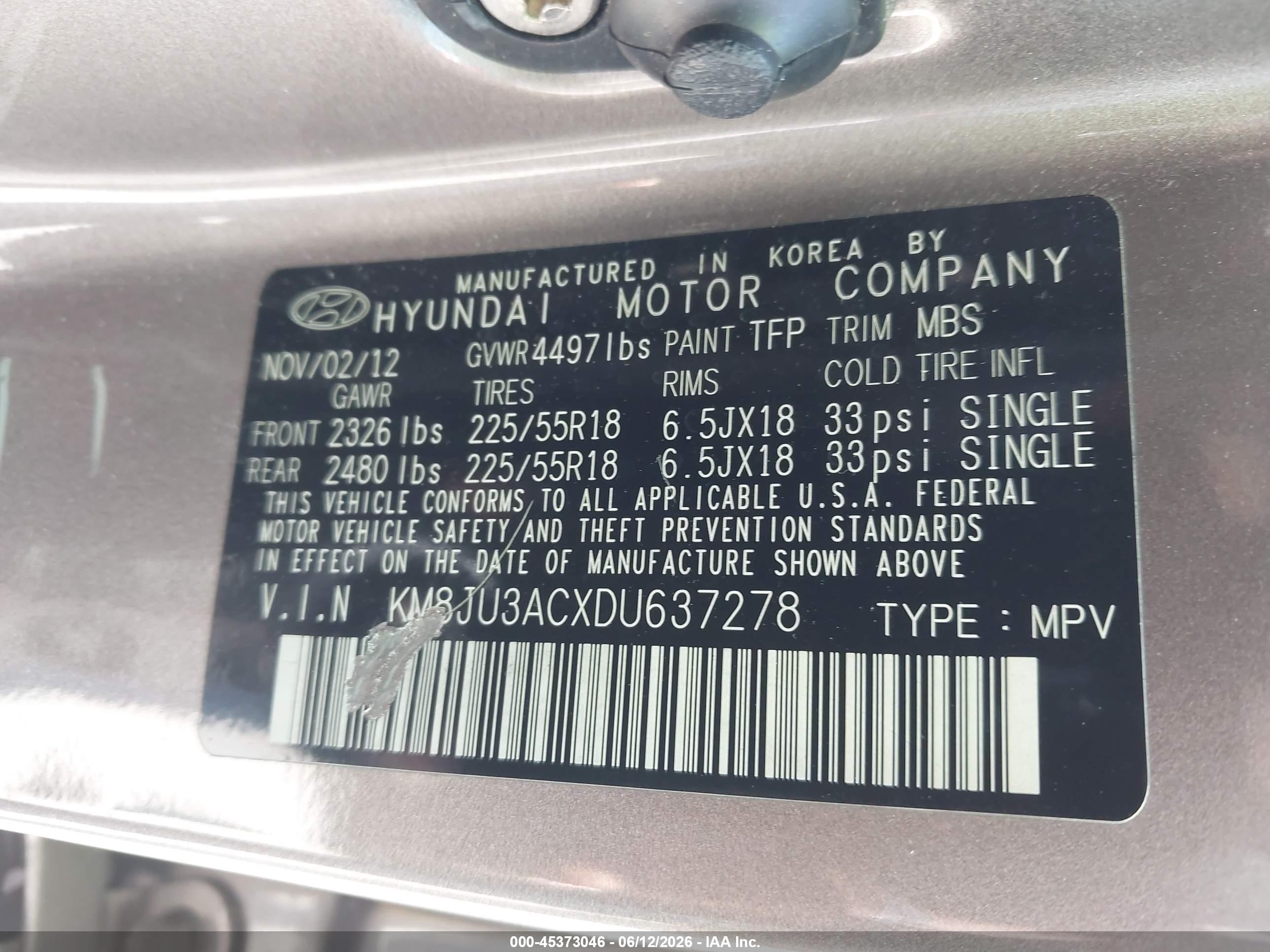 2013 Hyundai Tucson Limited Brown vin: KM8JU3ACXDU637278