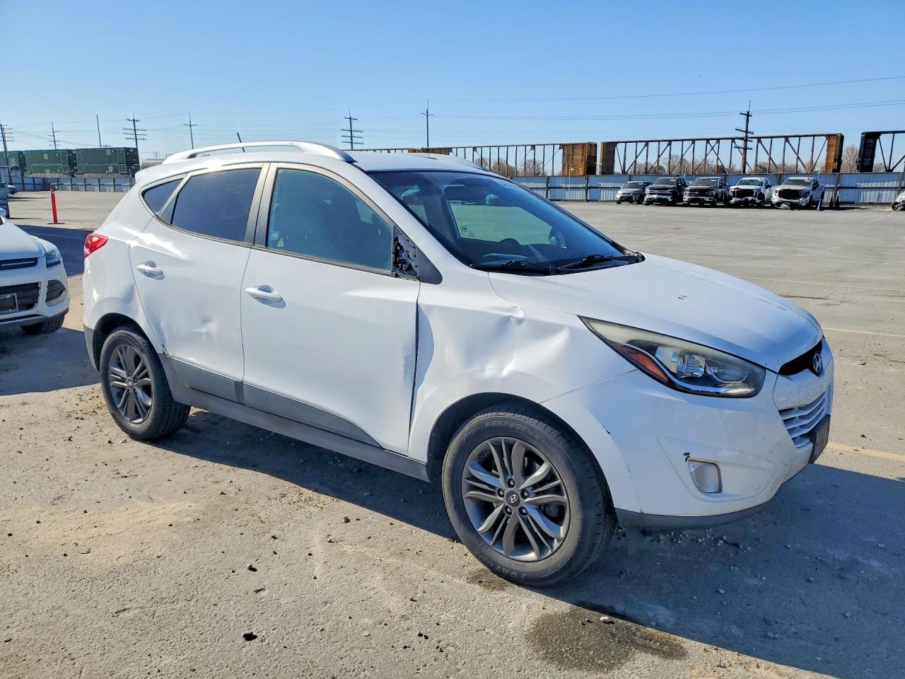 2014 Hyundai Tucson White vin: KM8JU3AG0EU907431