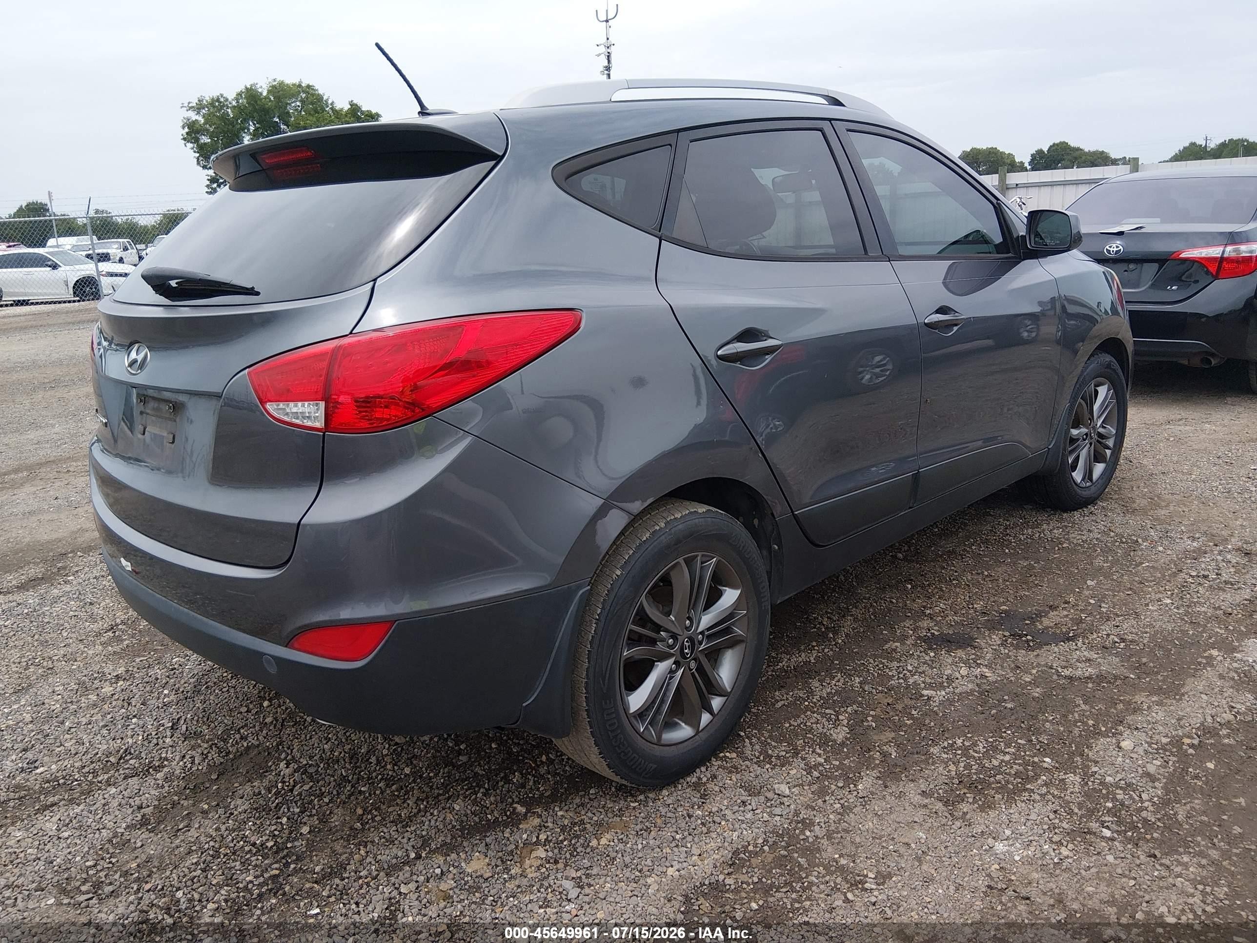 2014 Hyundai Tucson Se Серый vin: KM8JU3AG1EU864458