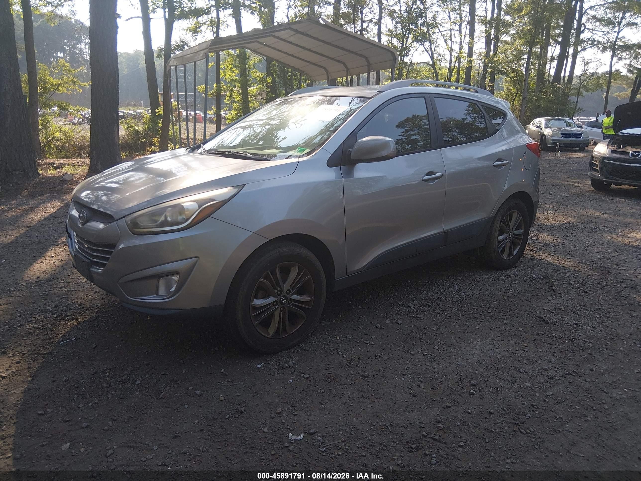 2014 Hyundai Tucson Se Серебряный vin: KM8JU3AG2EU804592