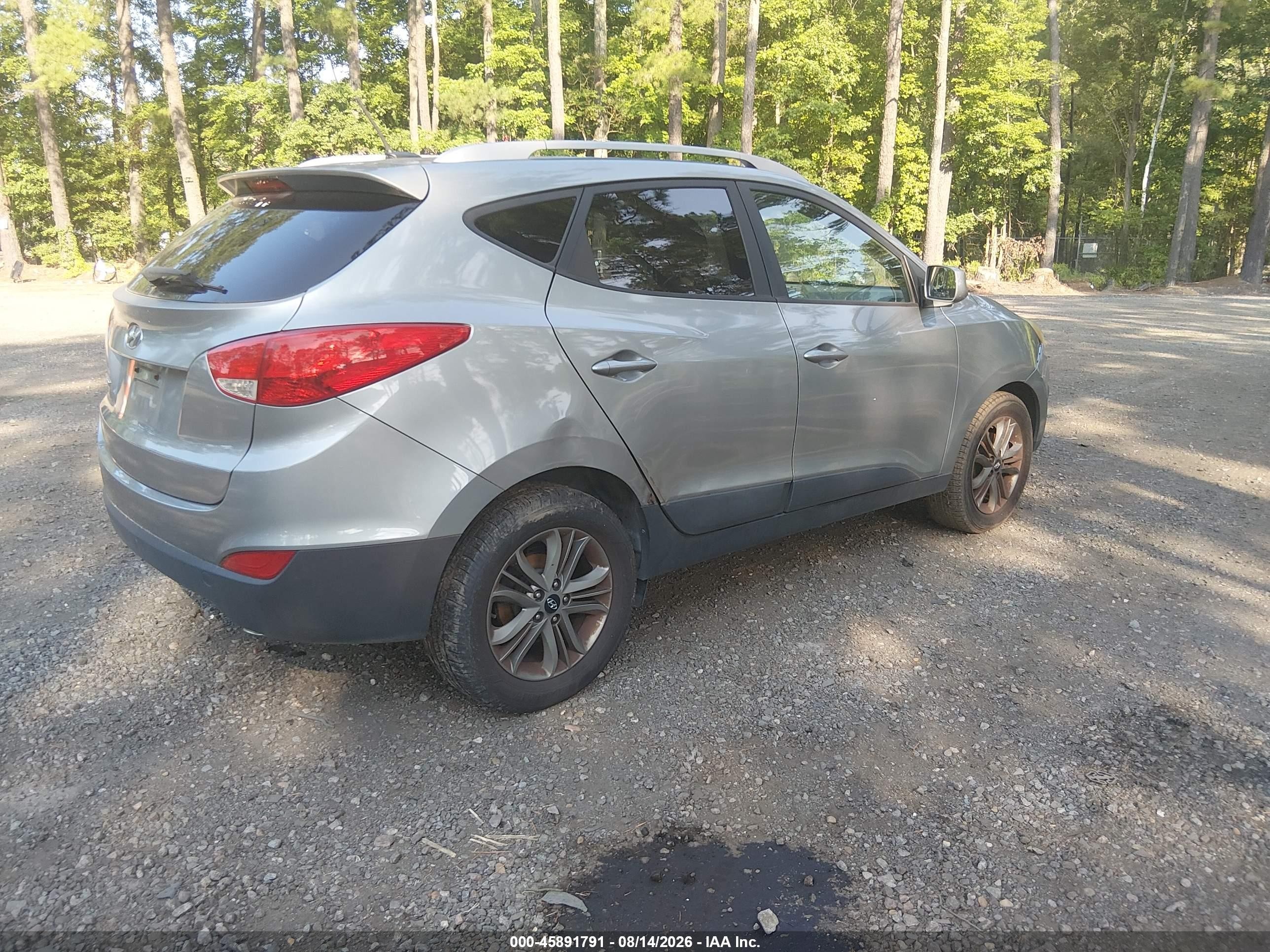 2014 Hyundai Tucson Se Серебряный vin: KM8JU3AG2EU804592