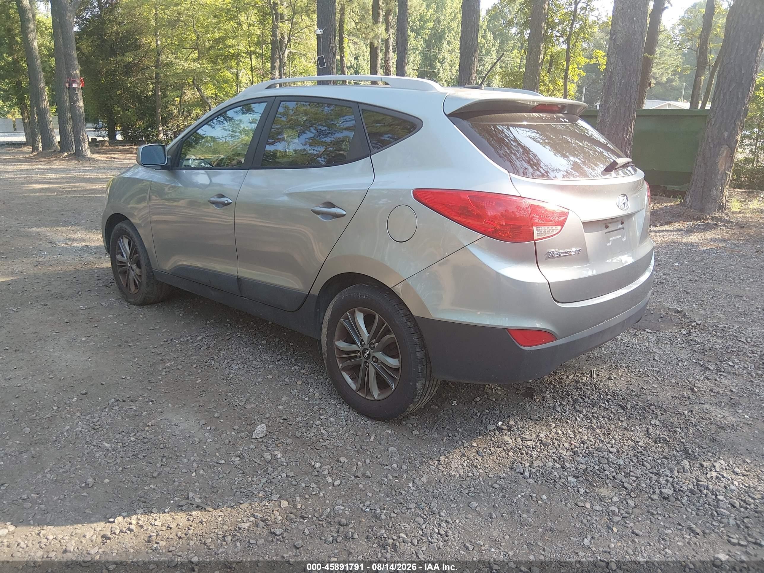 2014 Hyundai Tucson Se Серебряный vin: KM8JU3AG2EU804592