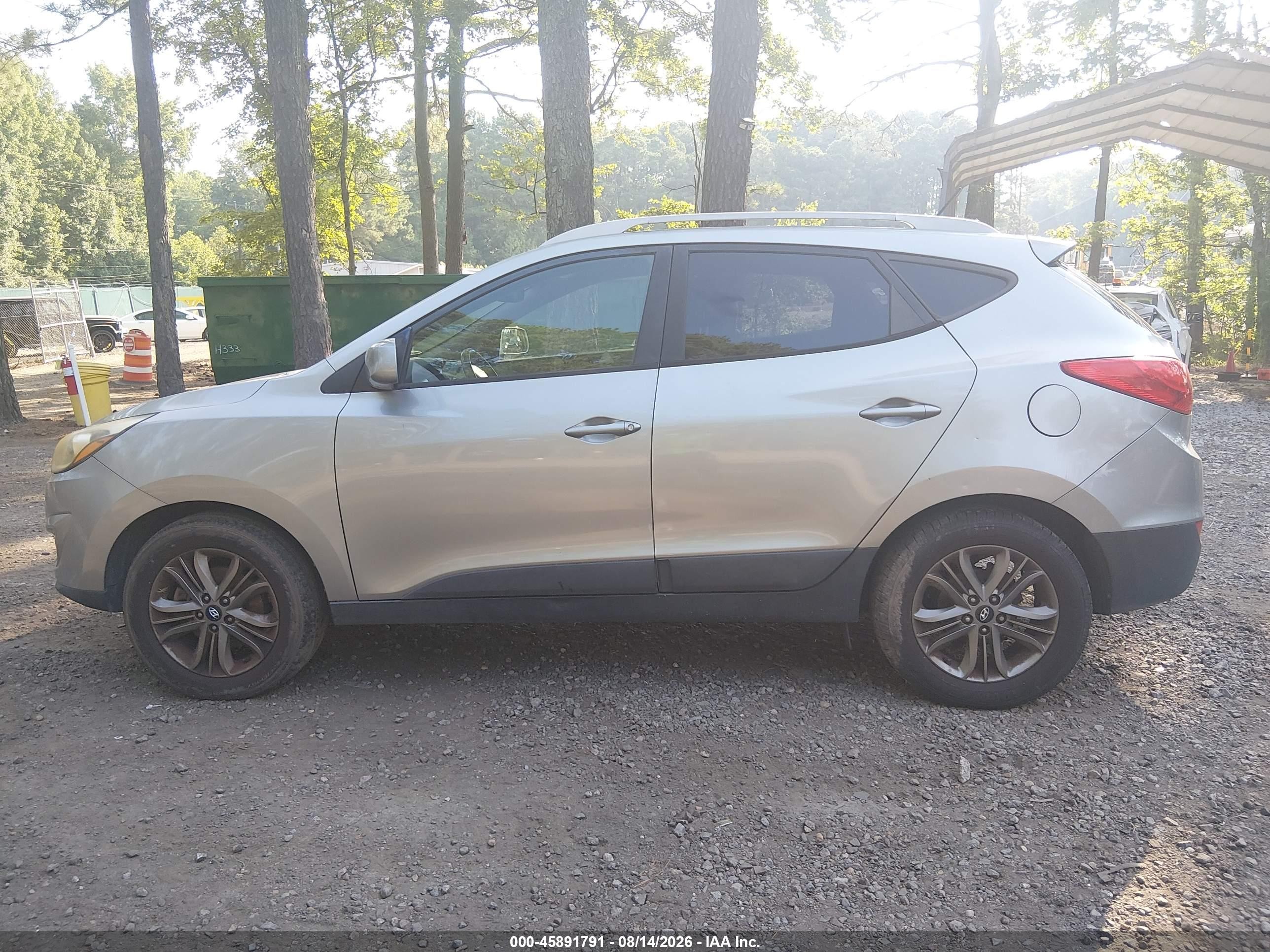 2014 Hyundai Tucson Se Серебряный vin: KM8JU3AG2EU804592