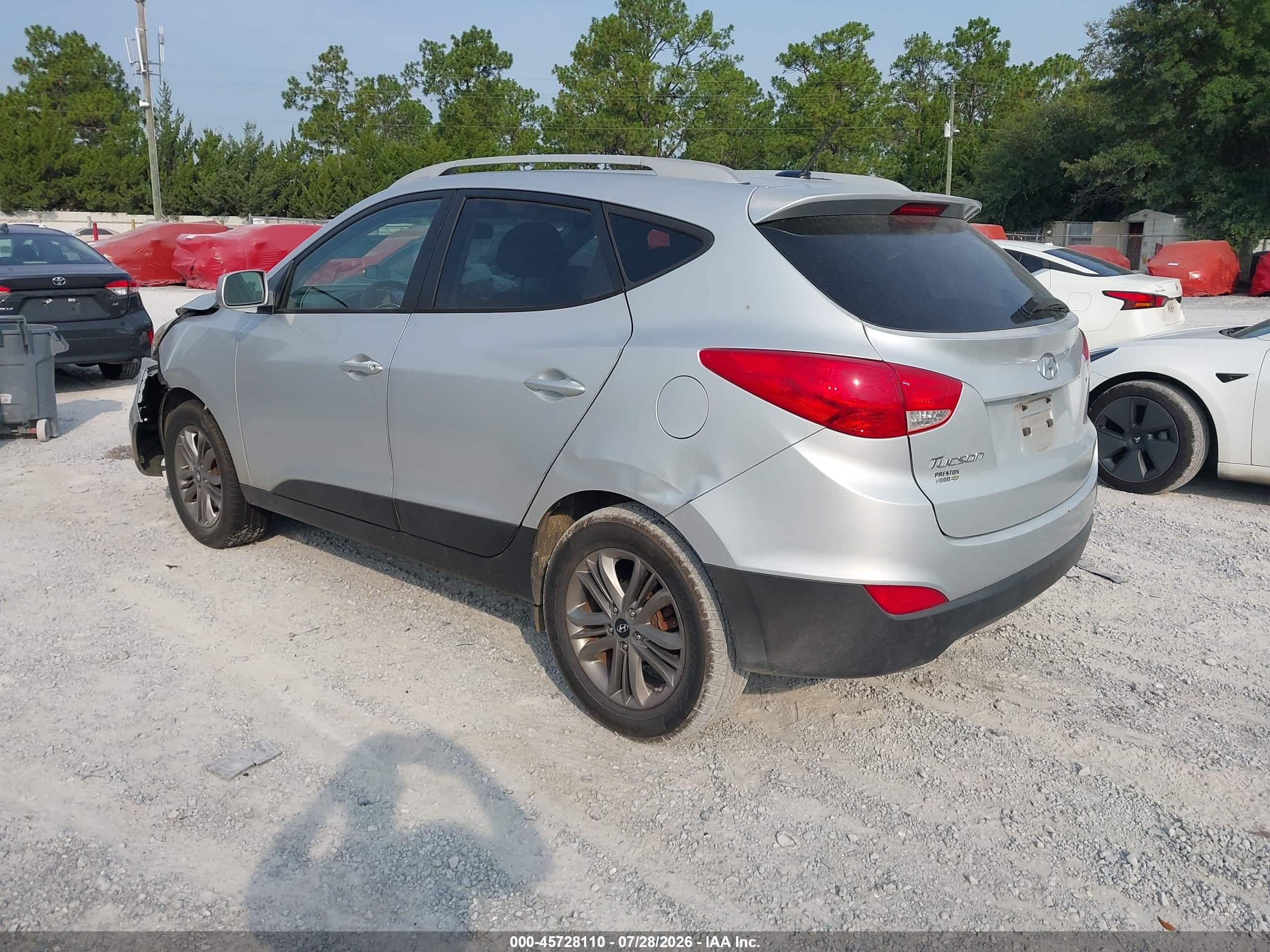 2014 Hyundai Tucson Se Silver vin: KM8JU3AG2EU824423