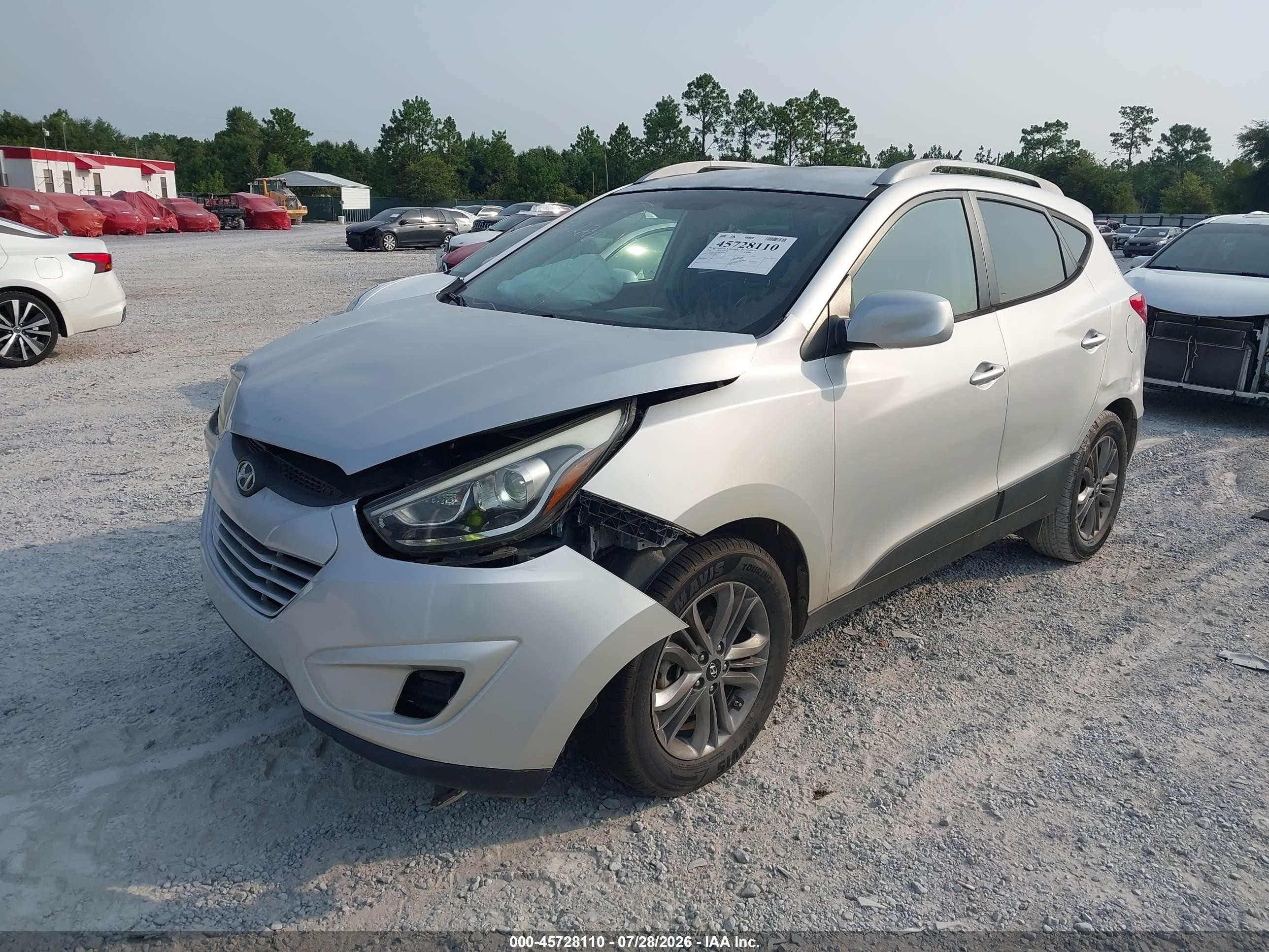2014 Hyundai Tucson Se Silver vin: KM8JU3AG2EU824423