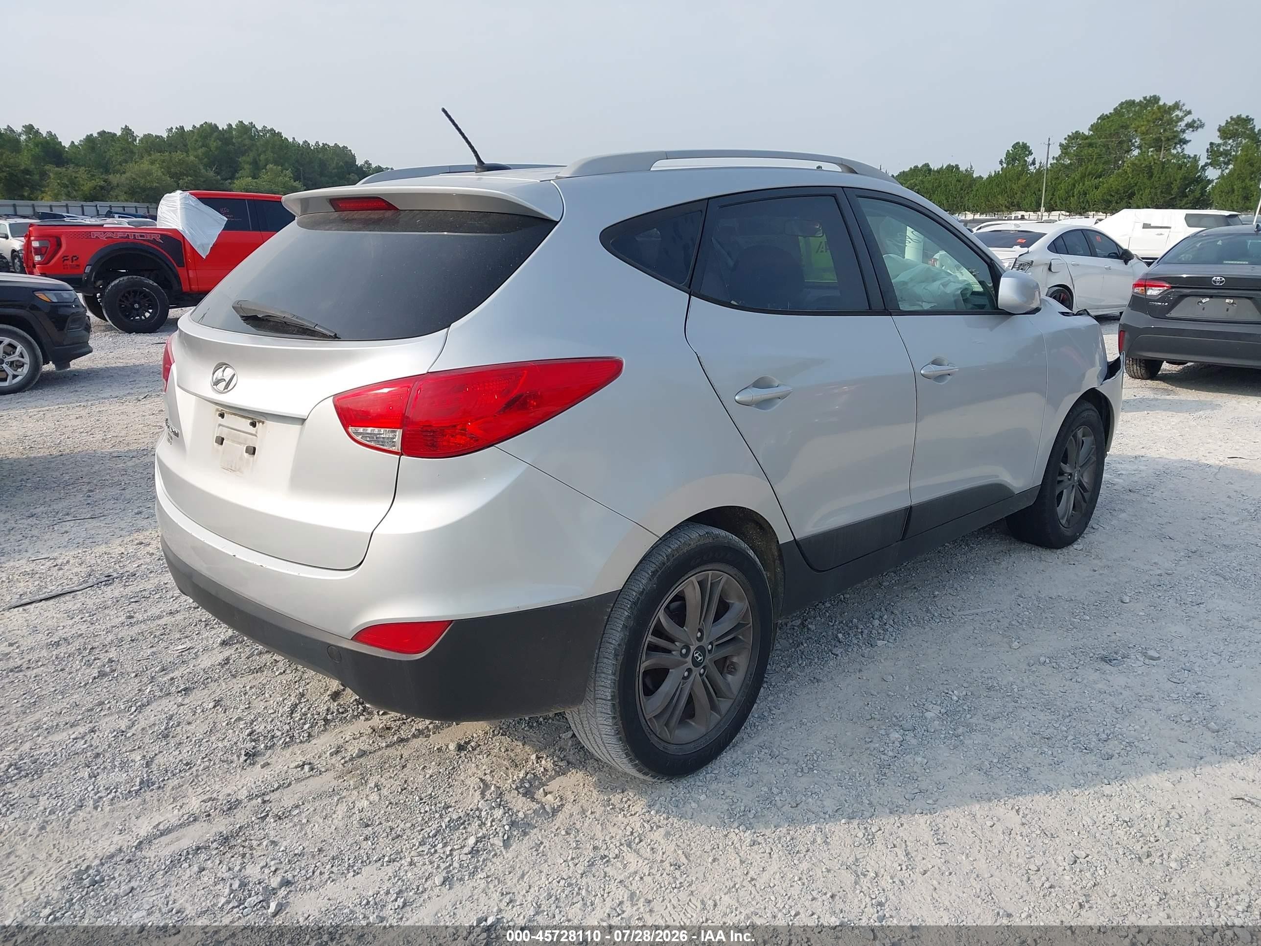 2014 Hyundai Tucson Se Silver vin: KM8JU3AG2EU824423