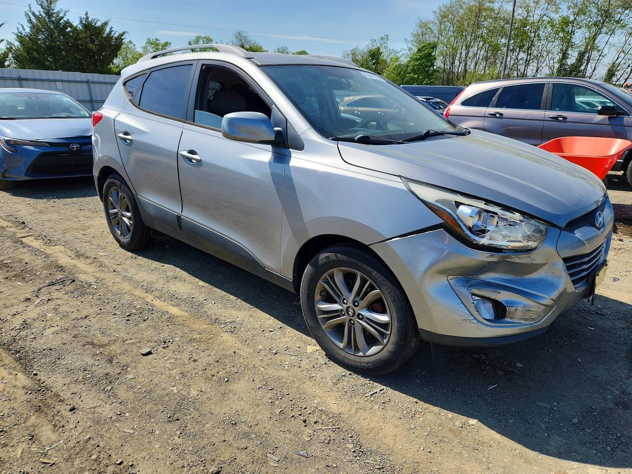 2014 Hyundai Tucson Se Серебряный vin: KM8JU3AG2EU830545