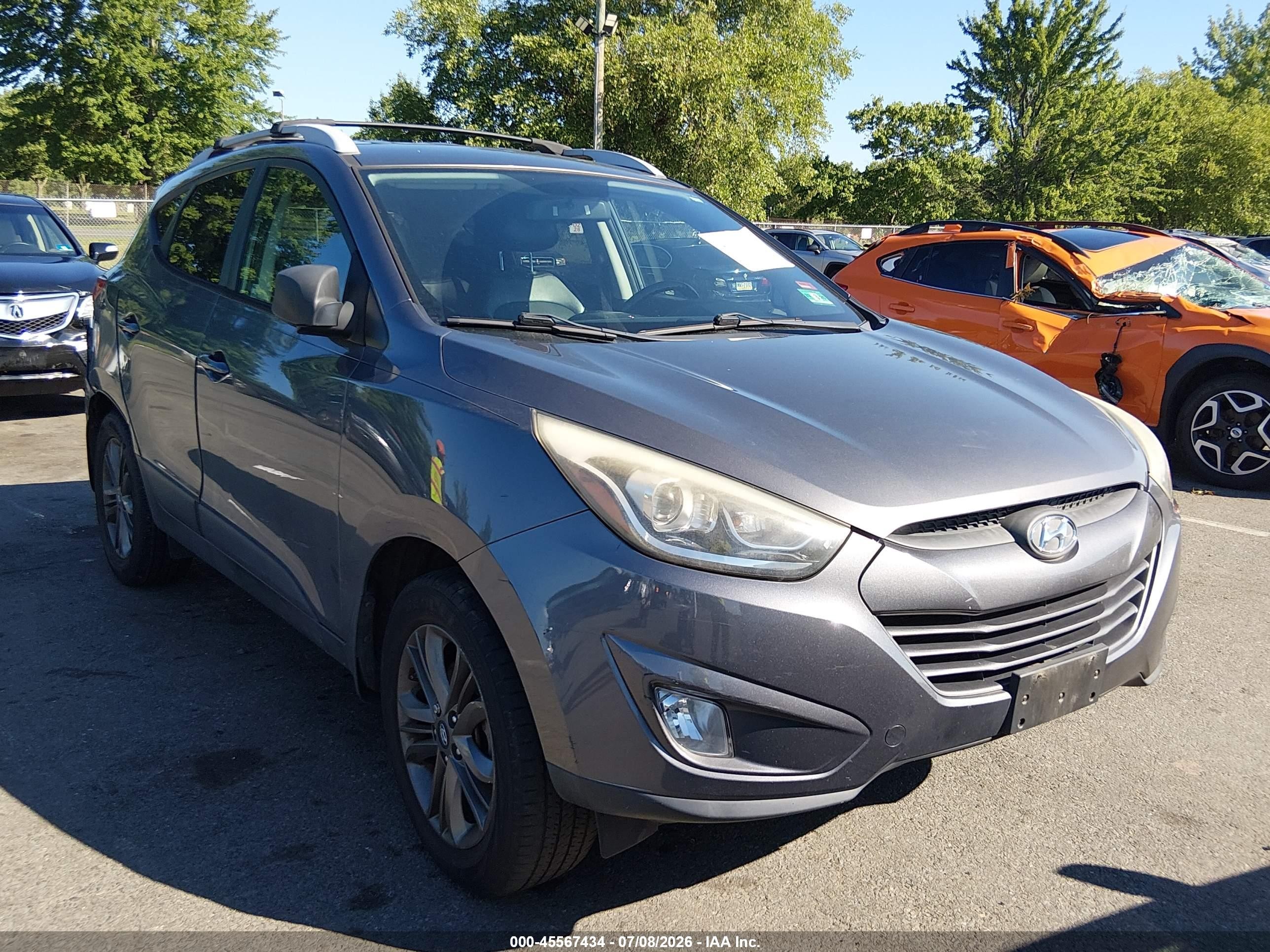 2014 Hyundai Tucson Se Gray vin: KM8JU3AG2EU873041