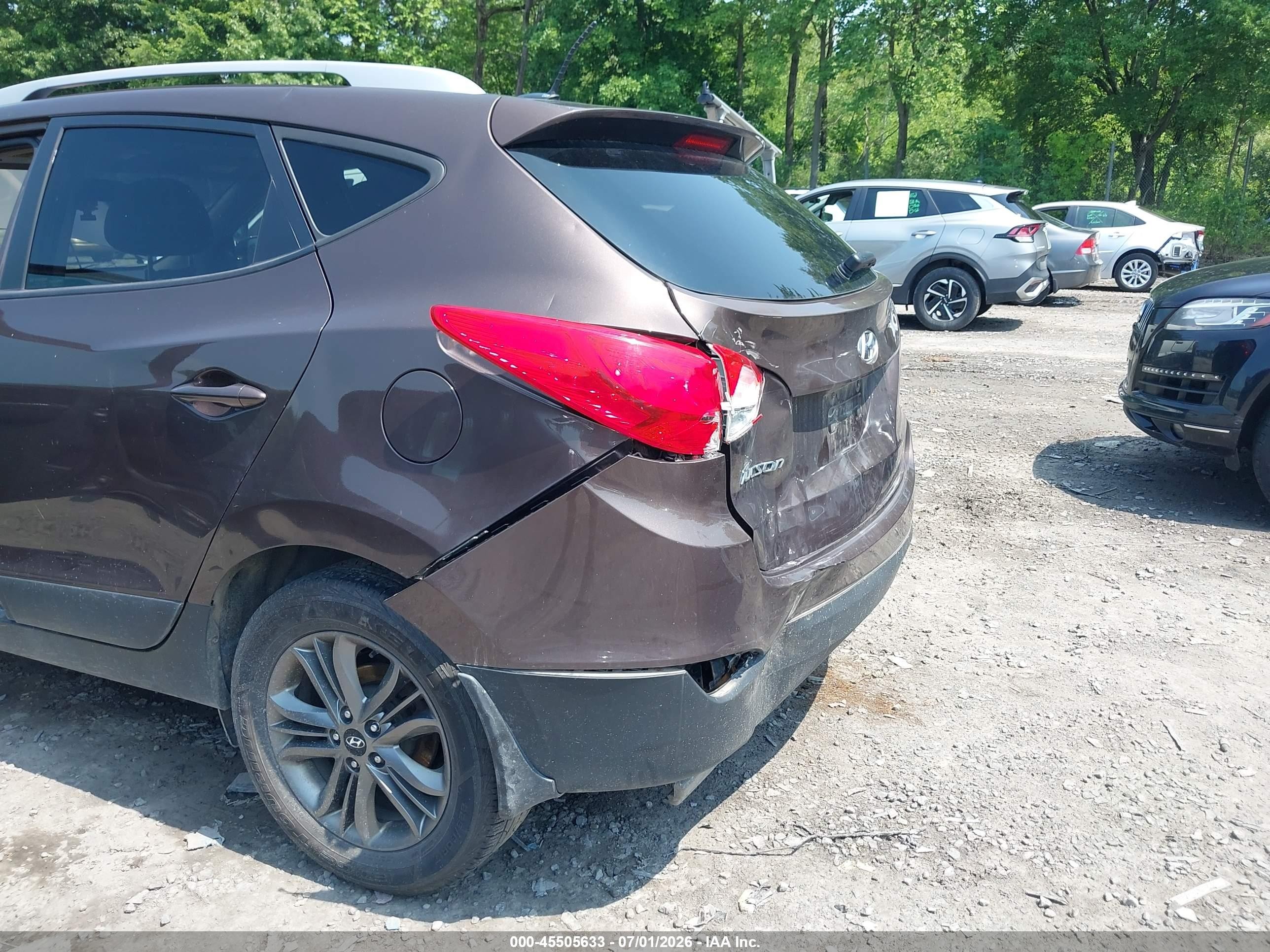 2014 Hyundai Tucson Se Brown vin: KM8JU3AG3EU802866
