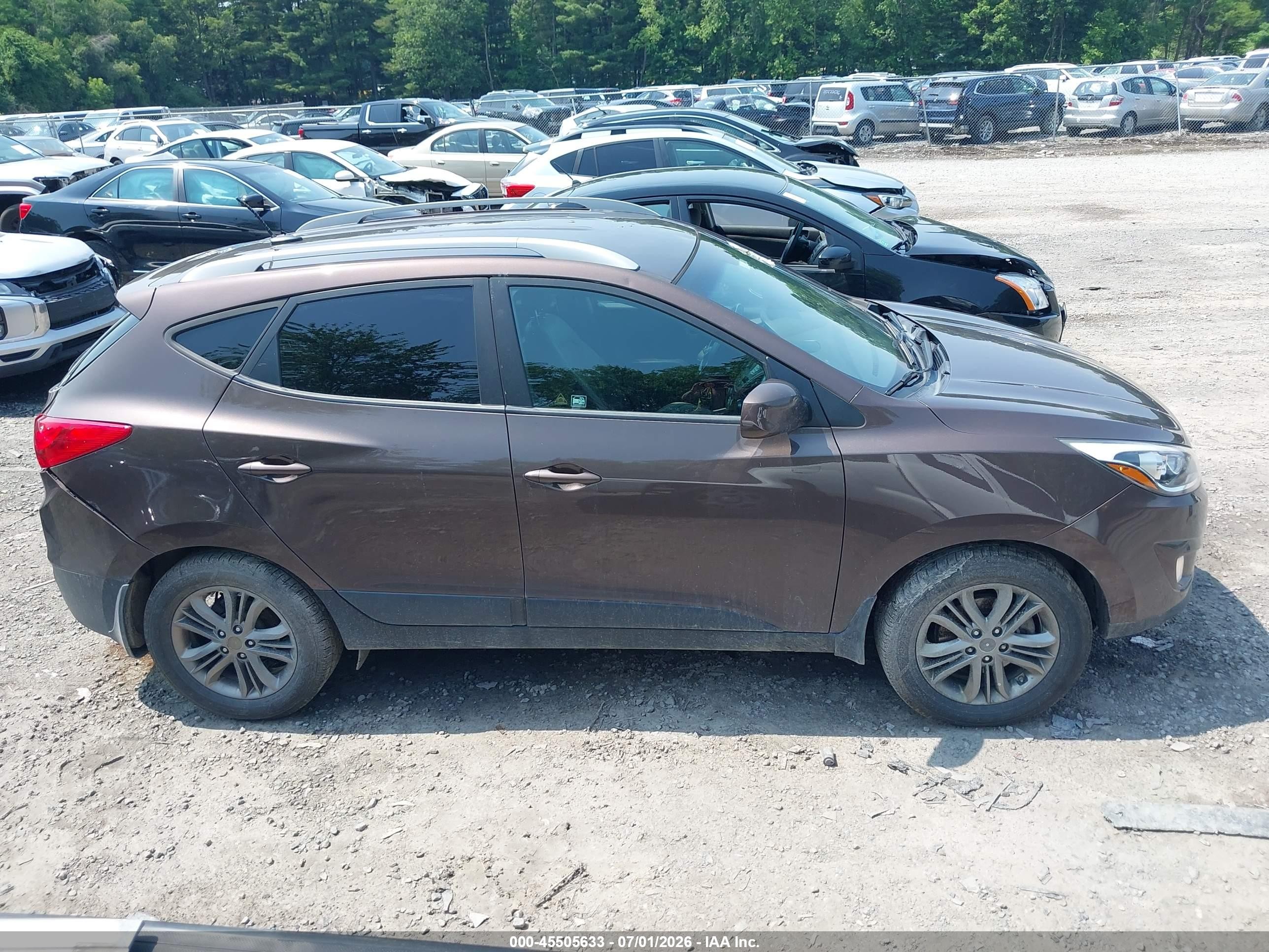 2014 Hyundai Tucson Se Brown vin: KM8JU3AG3EU802866