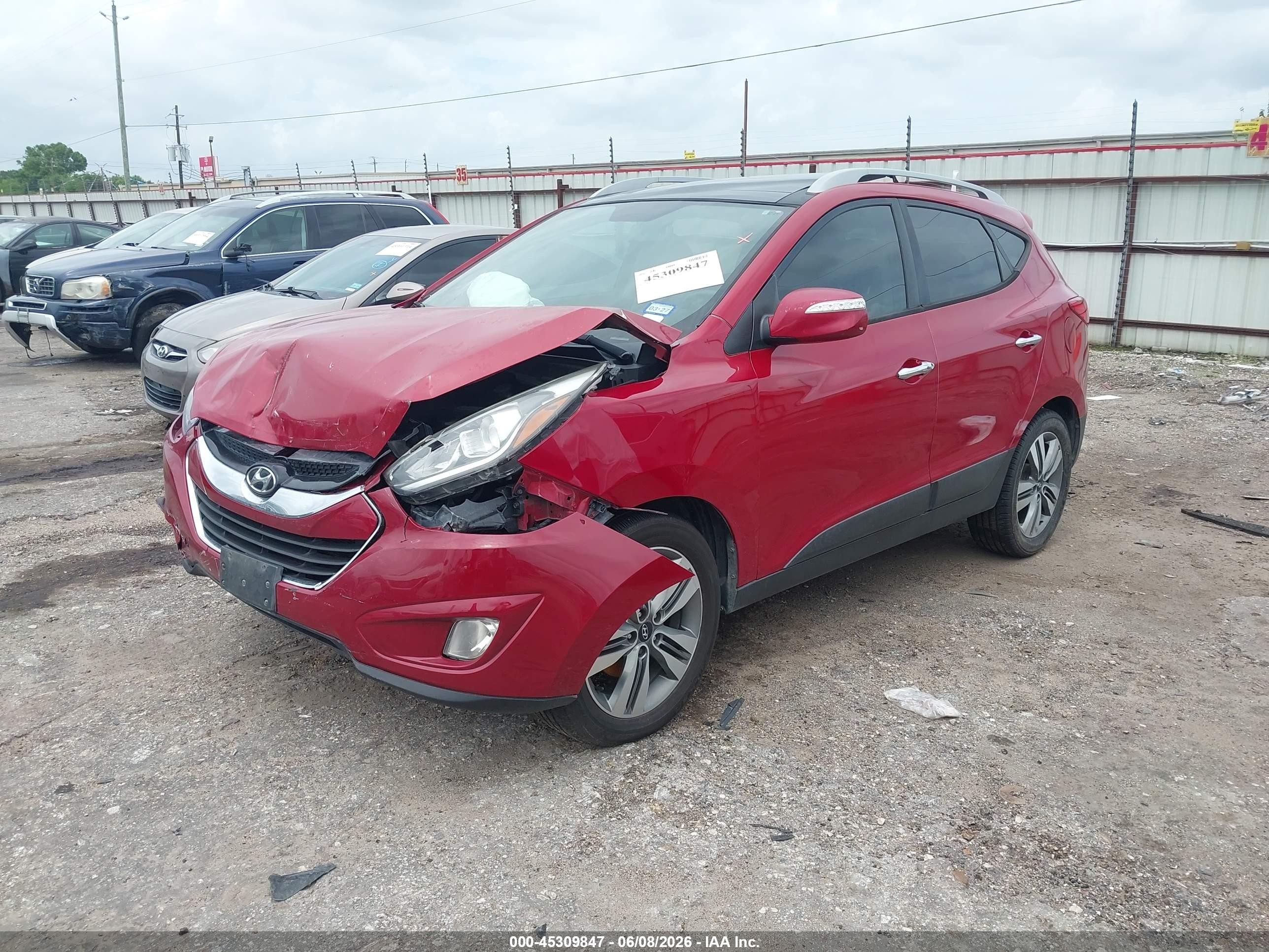 2014 Hyundai Tucson Limited Красный vin: KM8JU3AG3EU938950