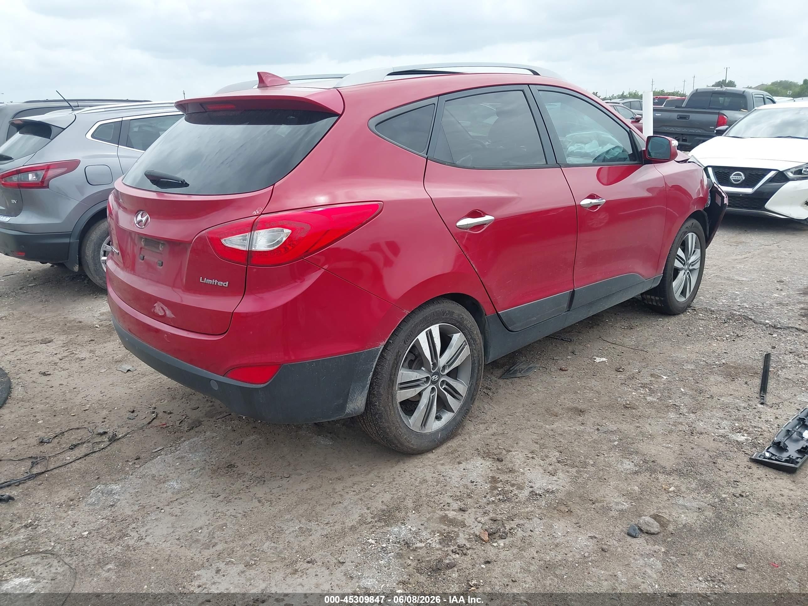 2014 Hyundai Tucson Limited Красный vin: KM8JU3AG3EU938950