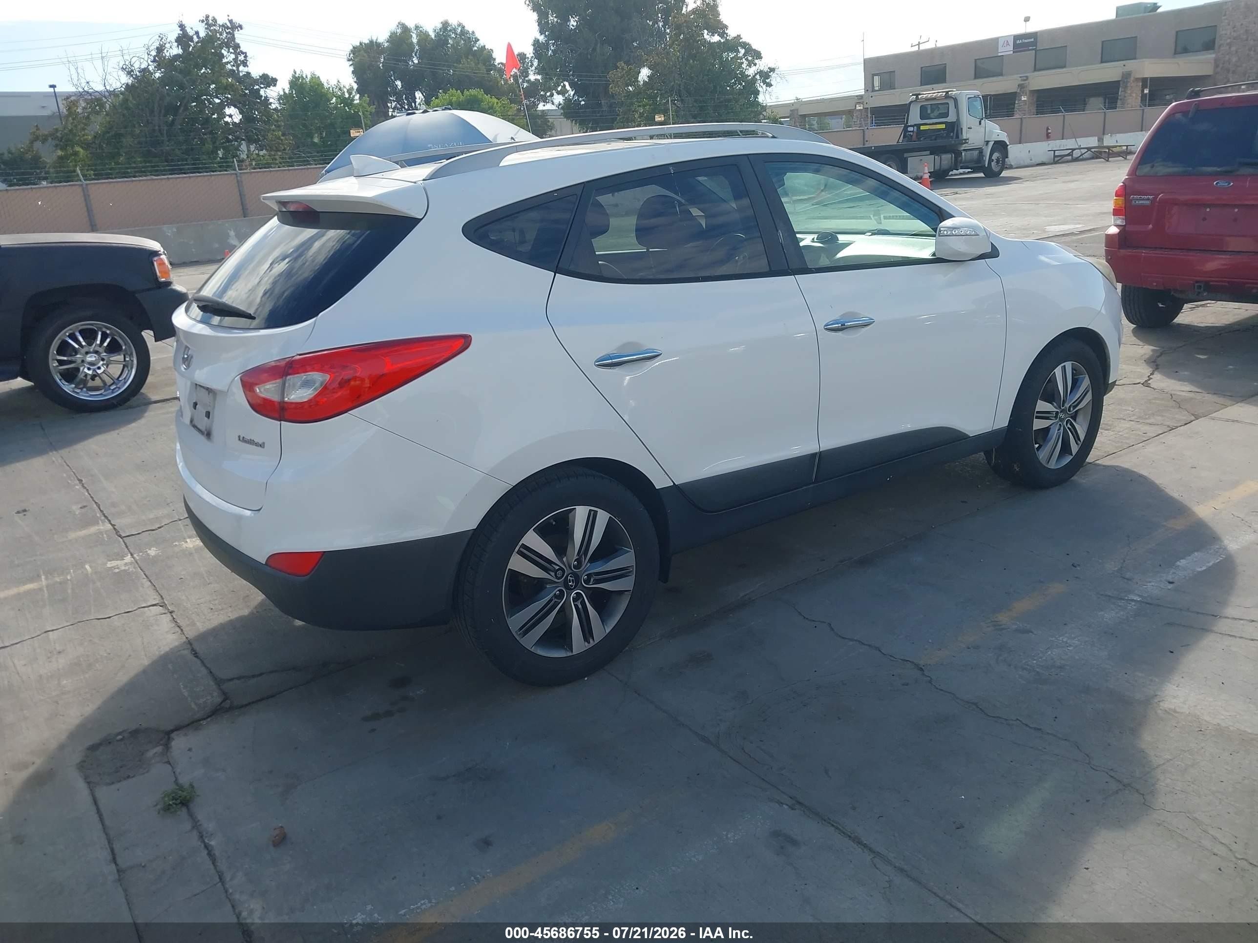 2015 Hyundai Tucson Limited White vin: KM8JU3AG3FU027986