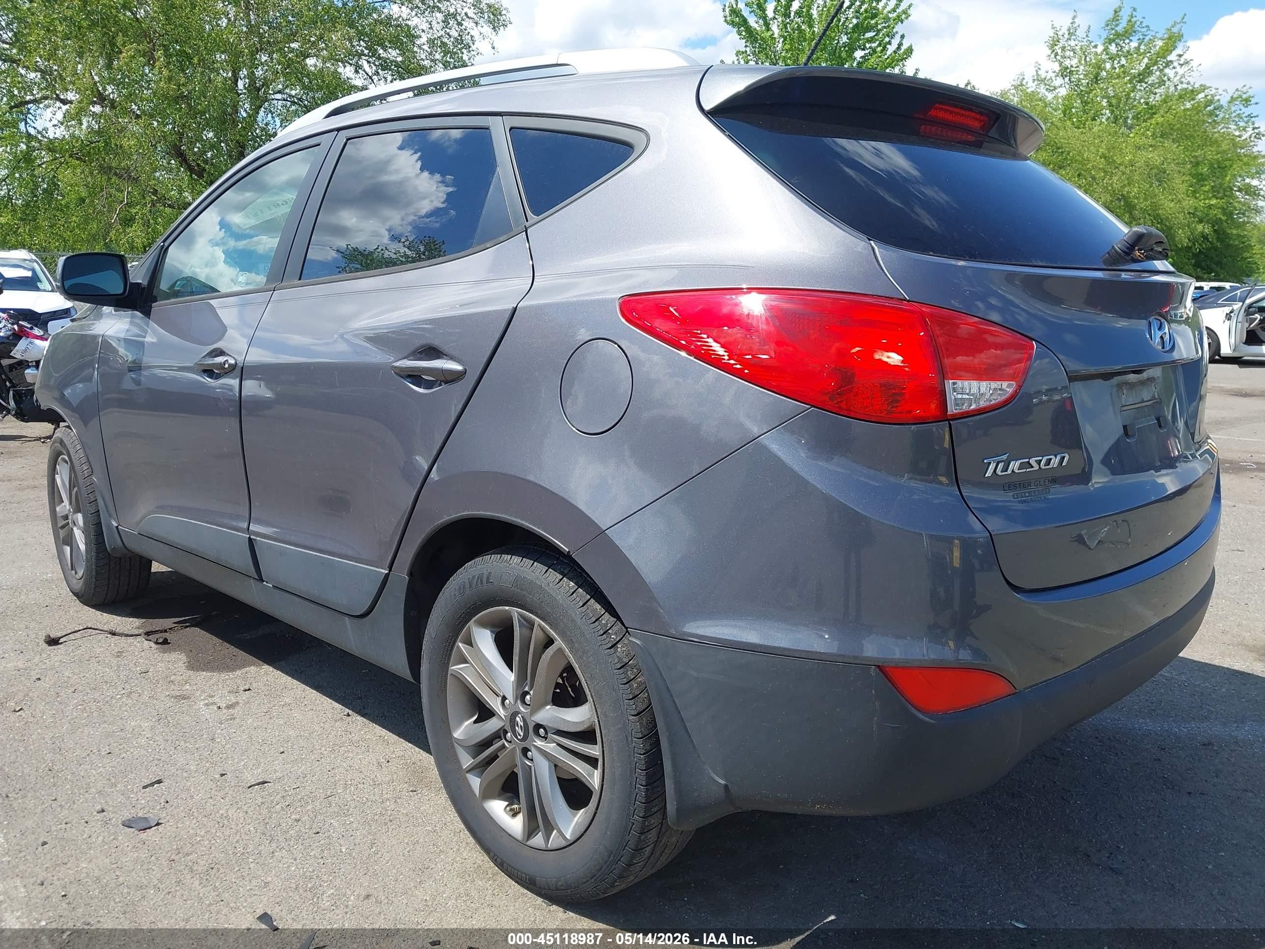 2015 Hyundai Tucson Se Gray vin: KM8JU3AG3FU954406