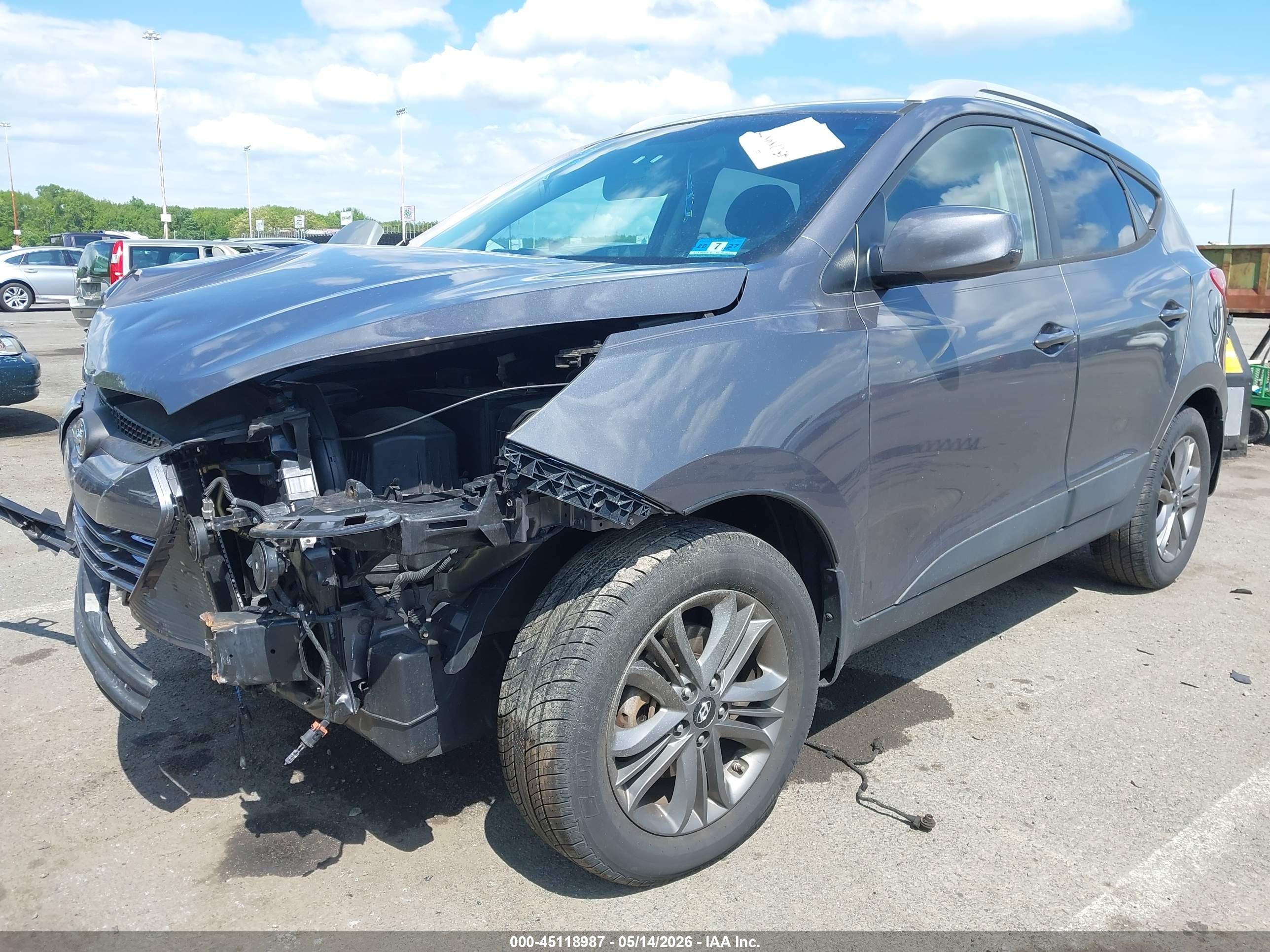 2015 Hyundai Tucson Se Gray vin: KM8JU3AG3FU954406