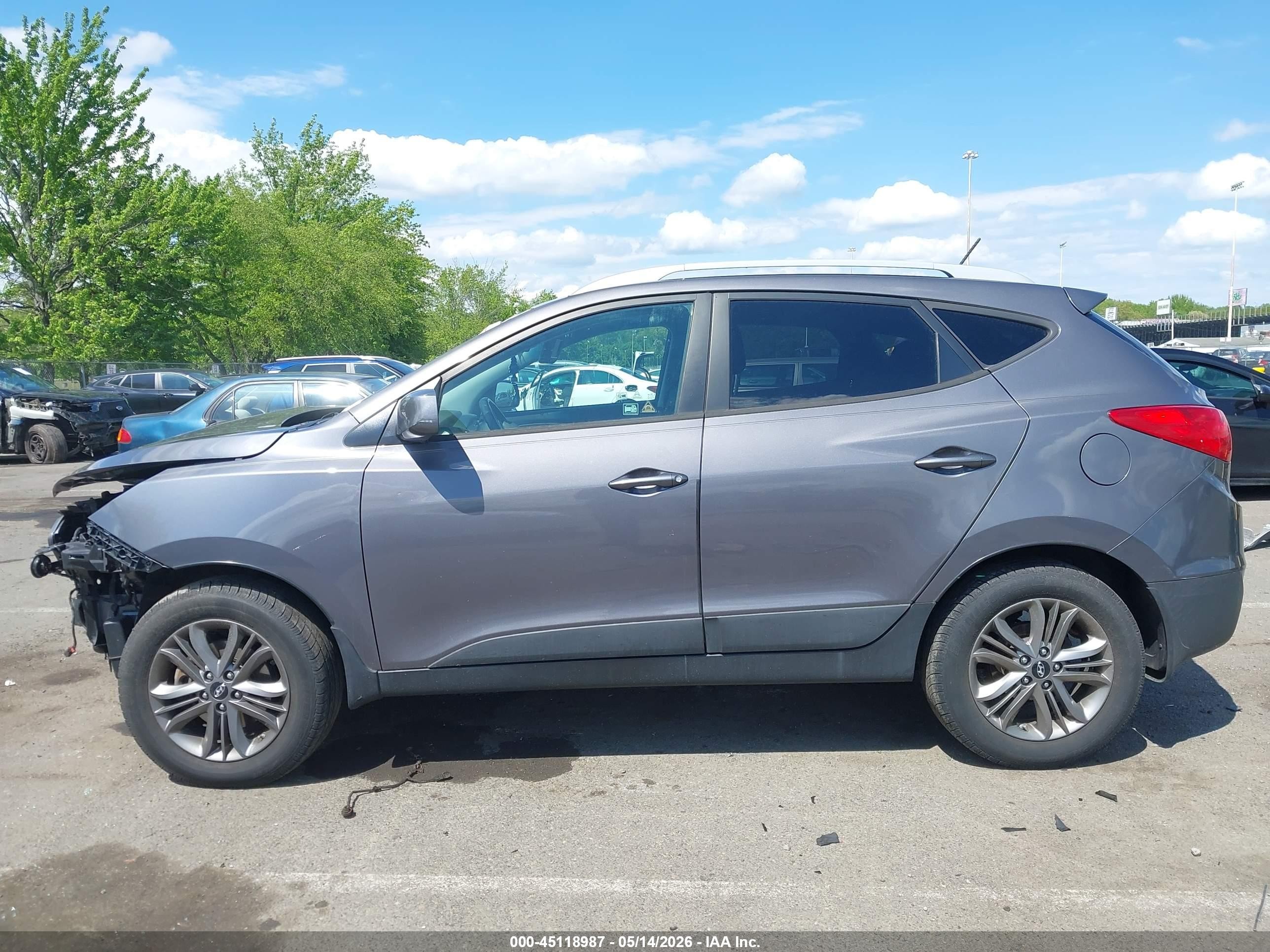 2015 Hyundai Tucson Se Gray vin: KM8JU3AG3FU954406