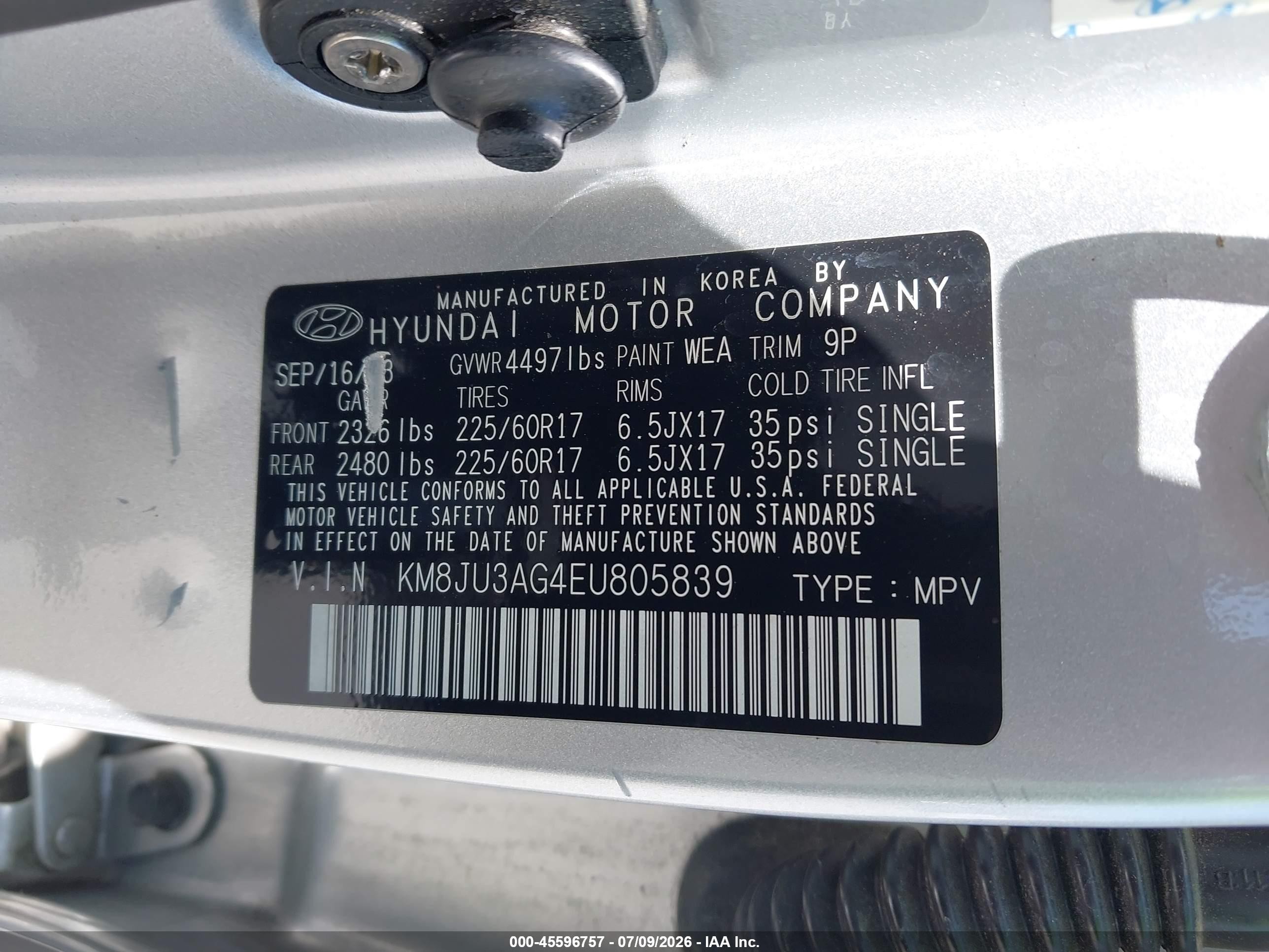 2014 Hyundai Tucson Se Silver vin: KM8JU3AG4EU805839