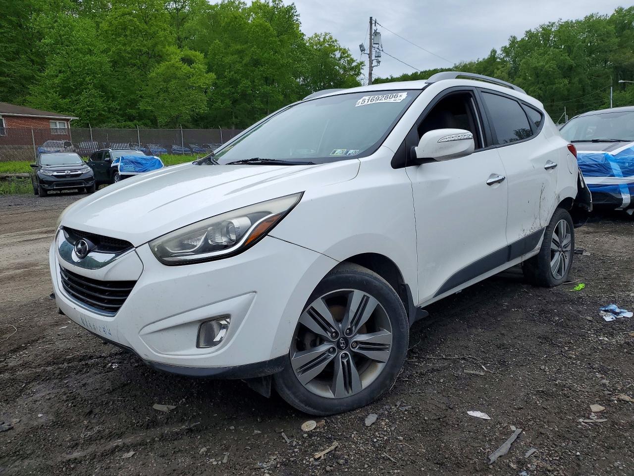 2015 Hyundai Tucson Limited White vin: KM8JU3AG4FU987477
