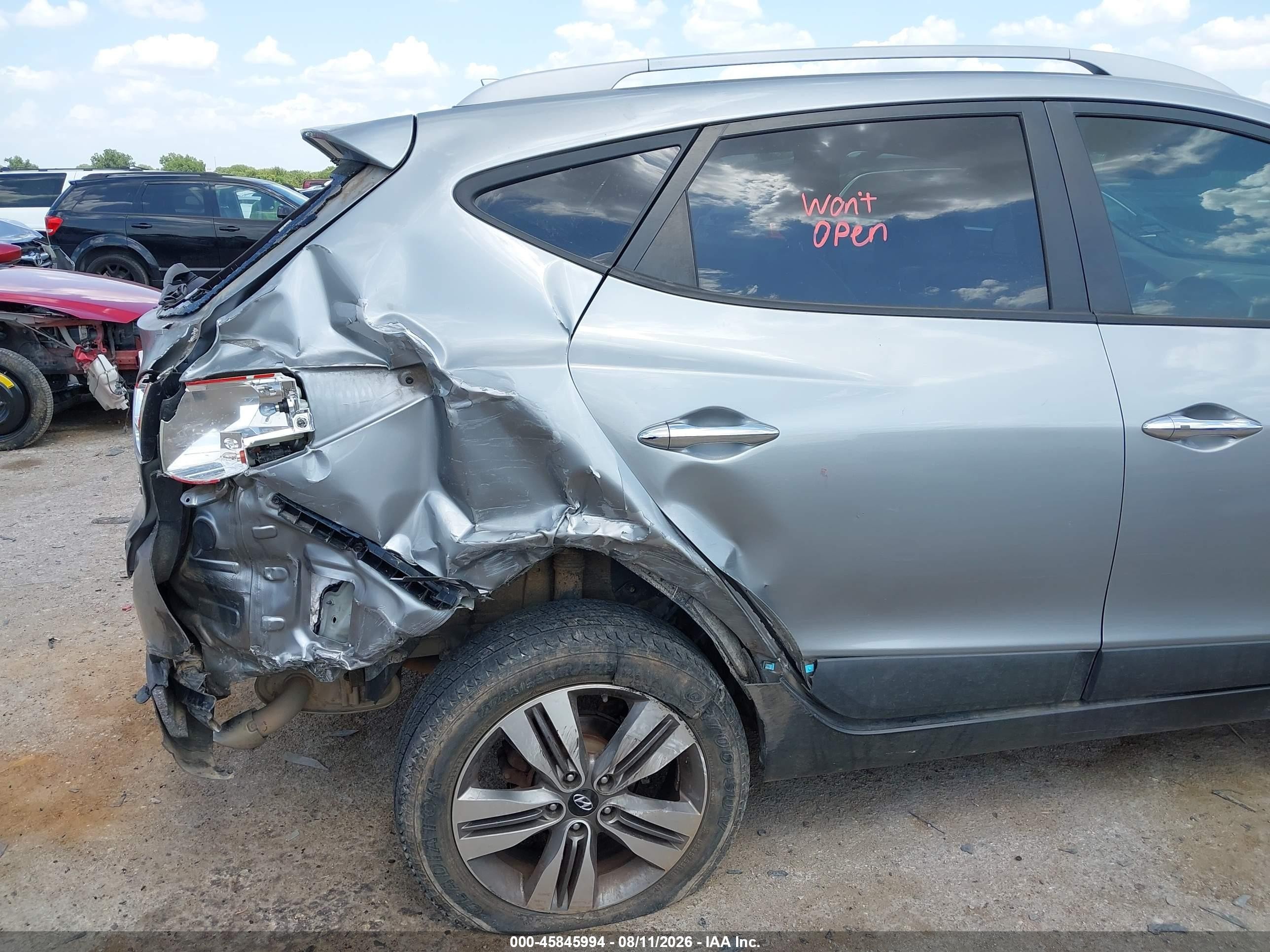 2014 Hyundai Tucson Limited Gray vin: KM8JU3AG6EU852385