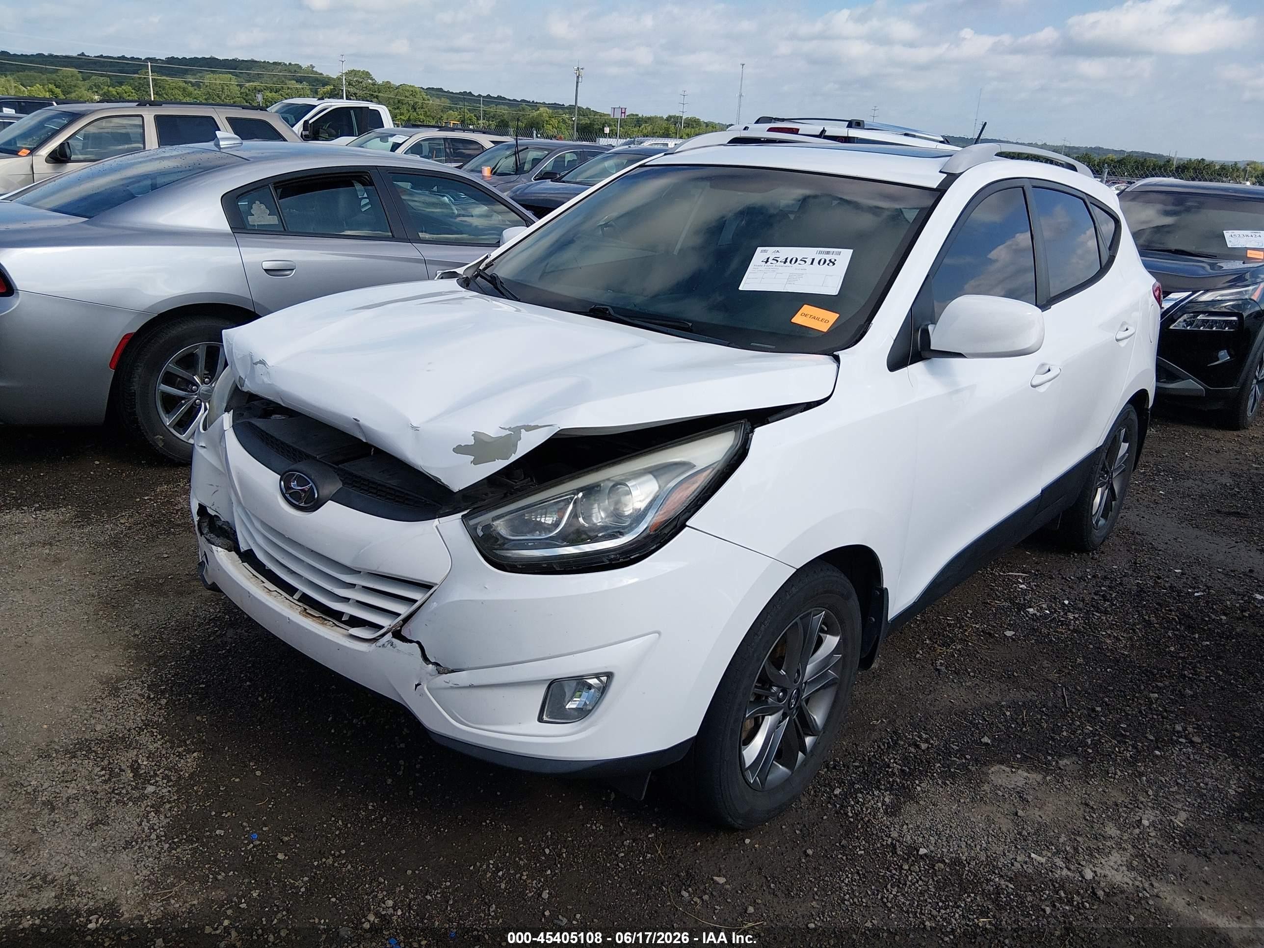 2014 Hyundai Tucson Se Белый vin: KM8JU3AG7EU880017