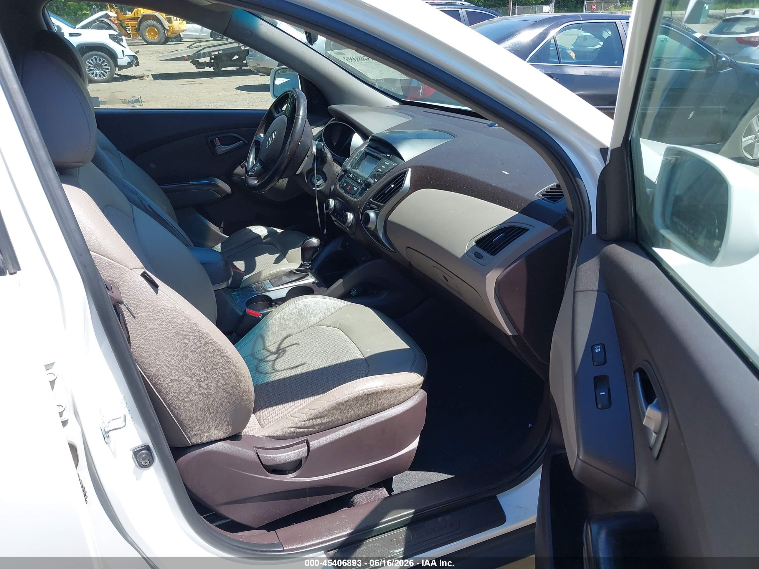 2014 Hyundai Tucson Se White vin: KM8JU3AG7EU931595