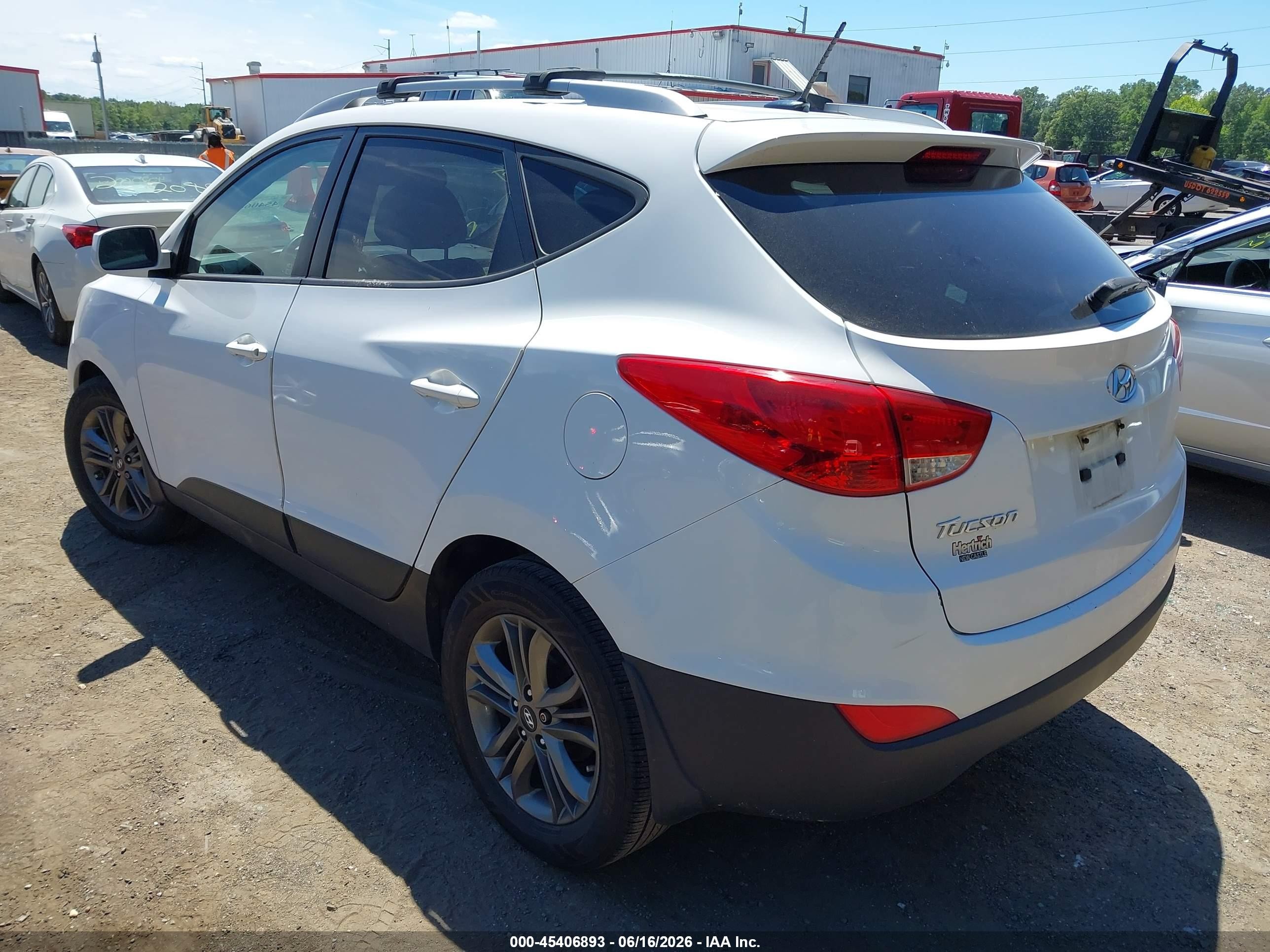 2014 Hyundai Tucson Se White vin: KM8JU3AG7EU931595