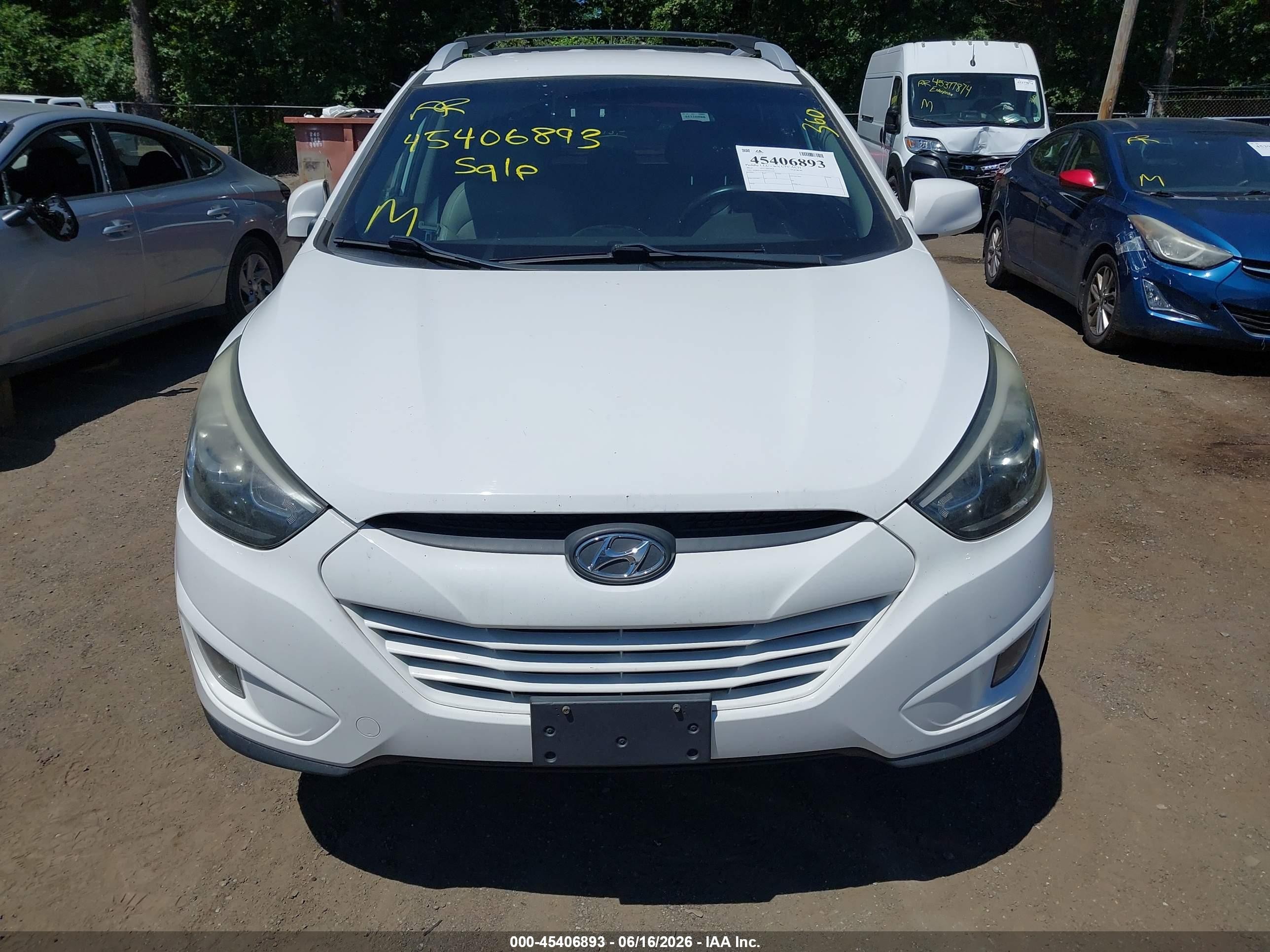 2014 Hyundai Tucson Se White vin: KM8JU3AG7EU931595